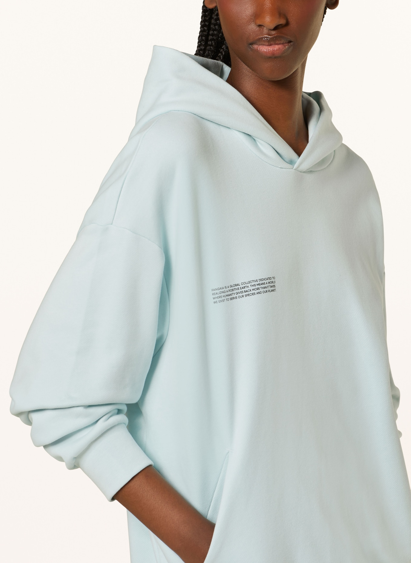 PANGAIA Oversized hoodie: LIGHT BLUE