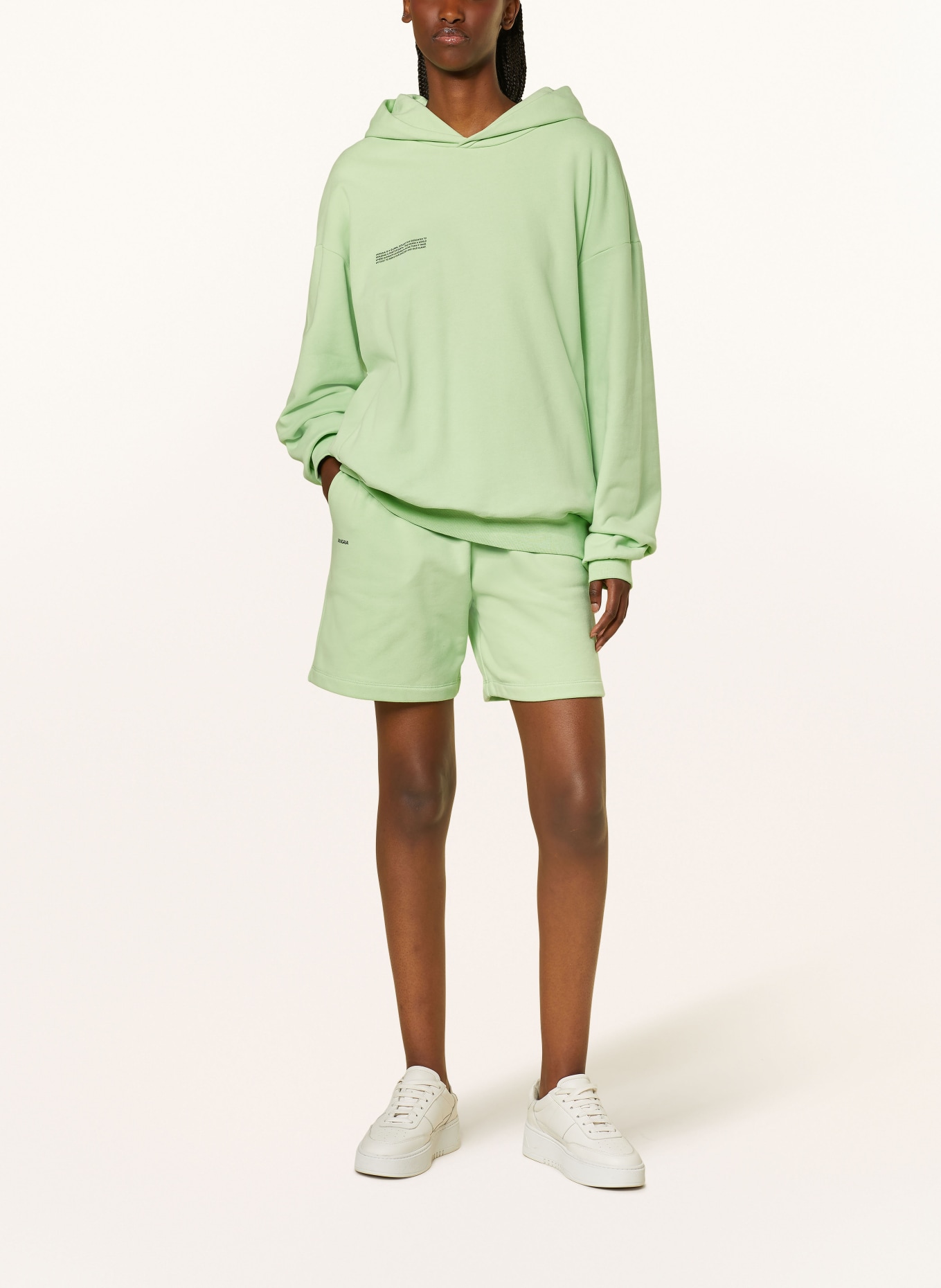 PANGAIA Sweat shorts, Color: LIGHT GREEN (Image 2)