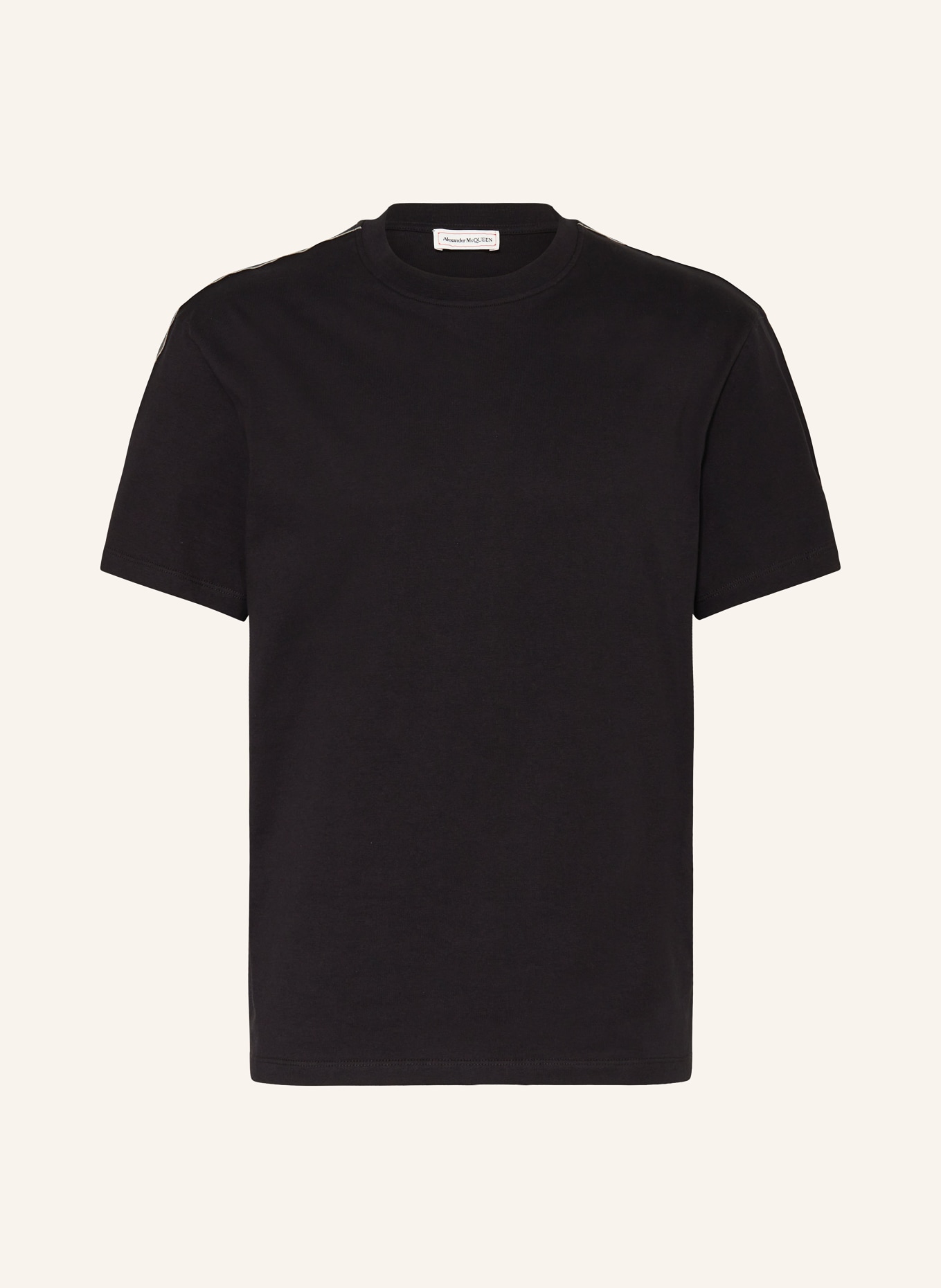 McQUEEN T-shirt z lampasami: CZARNY