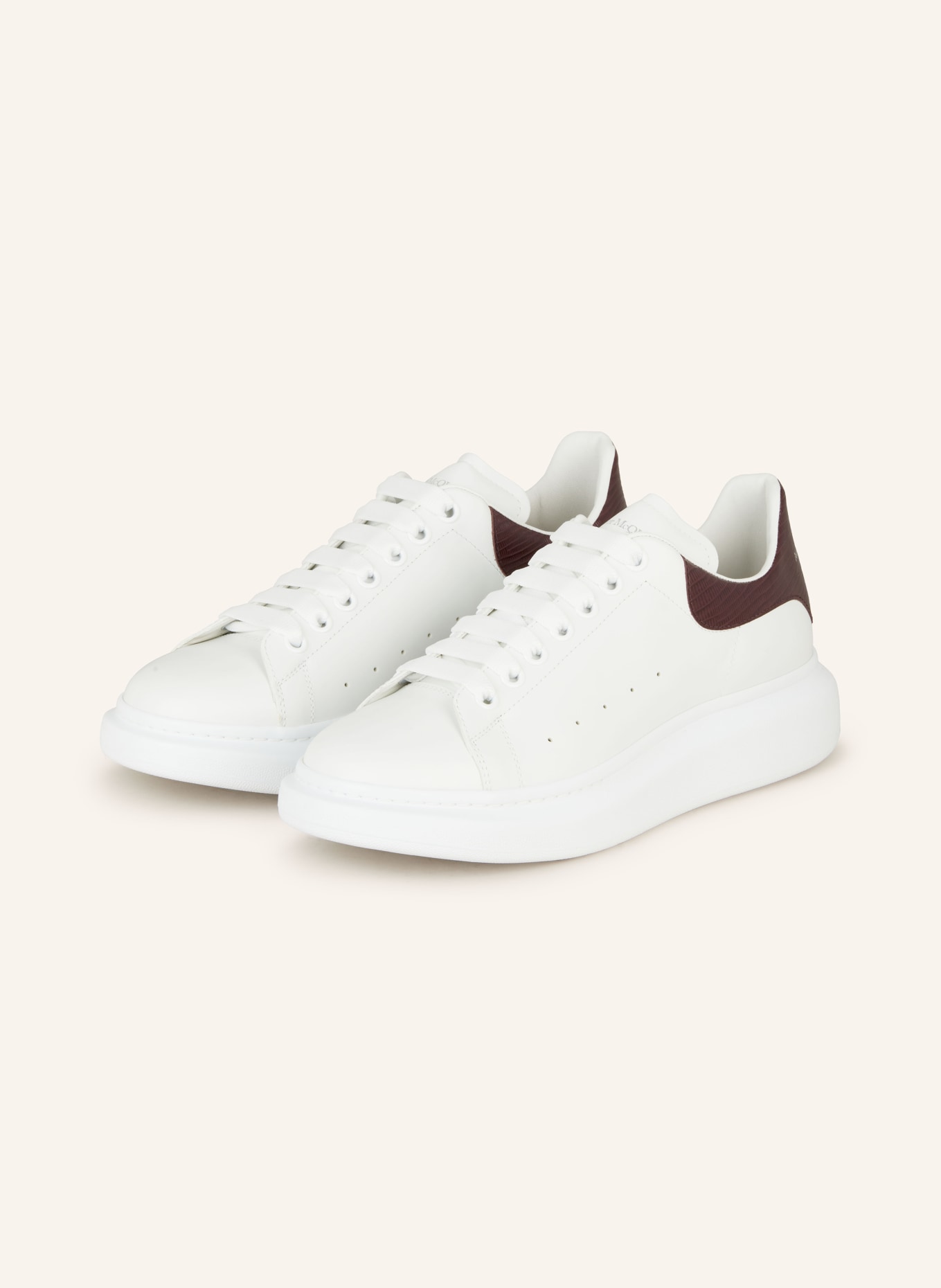 Alexander mcqueen white red sneakers shop