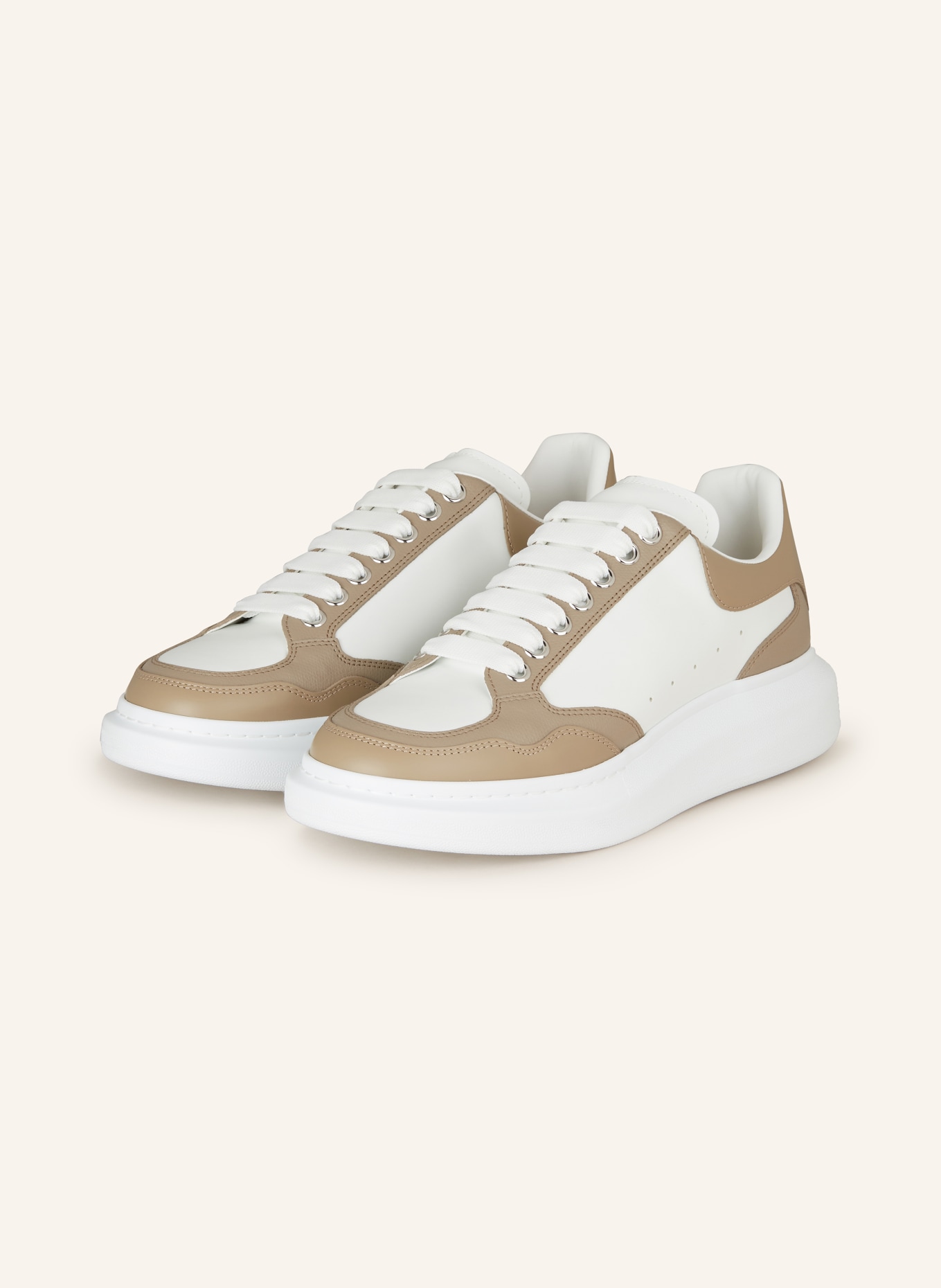 Alexander mcqueen trainers white and gold on sale