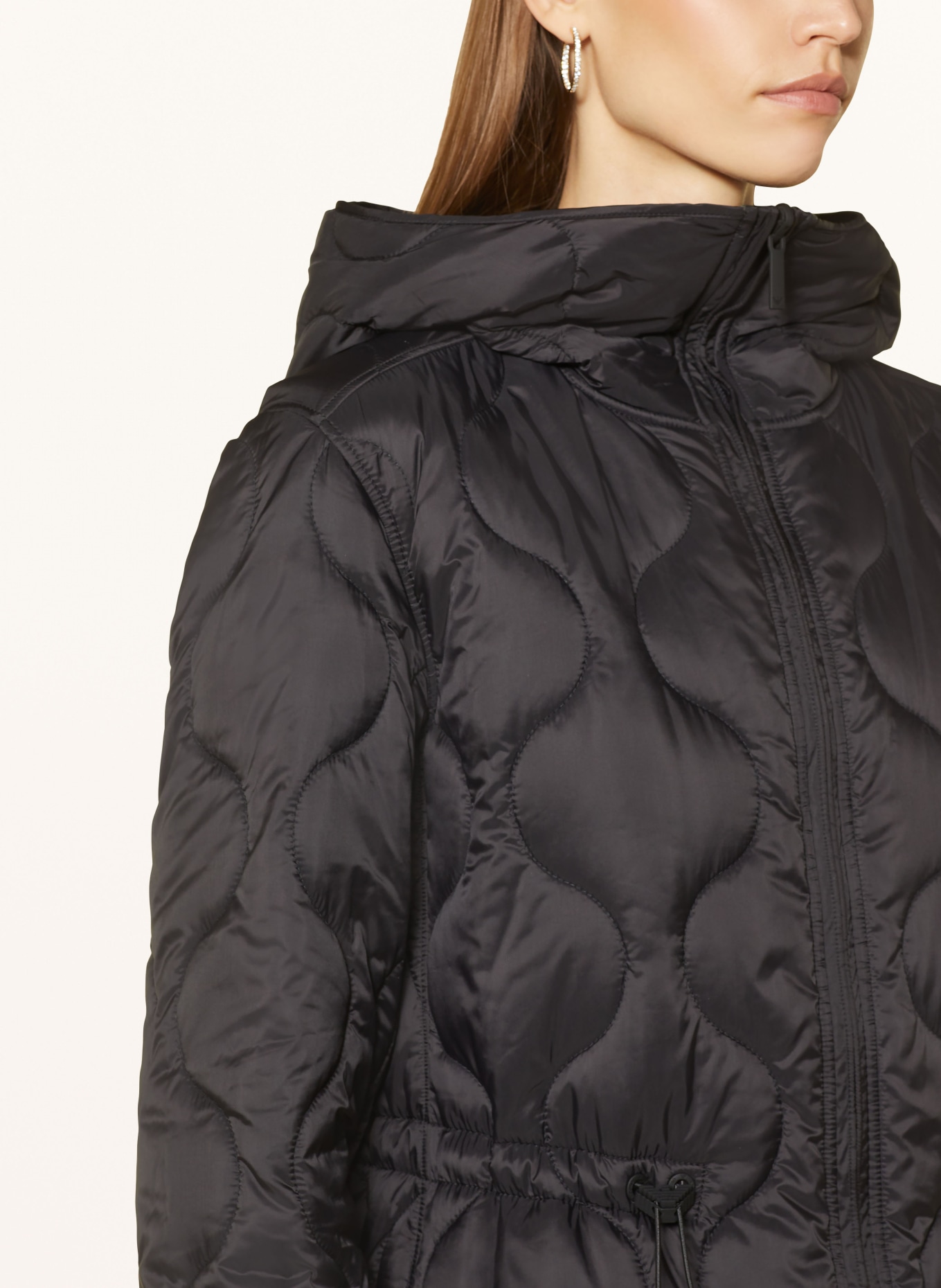 EMPORIO ARMANI Reversible quilted coat in black