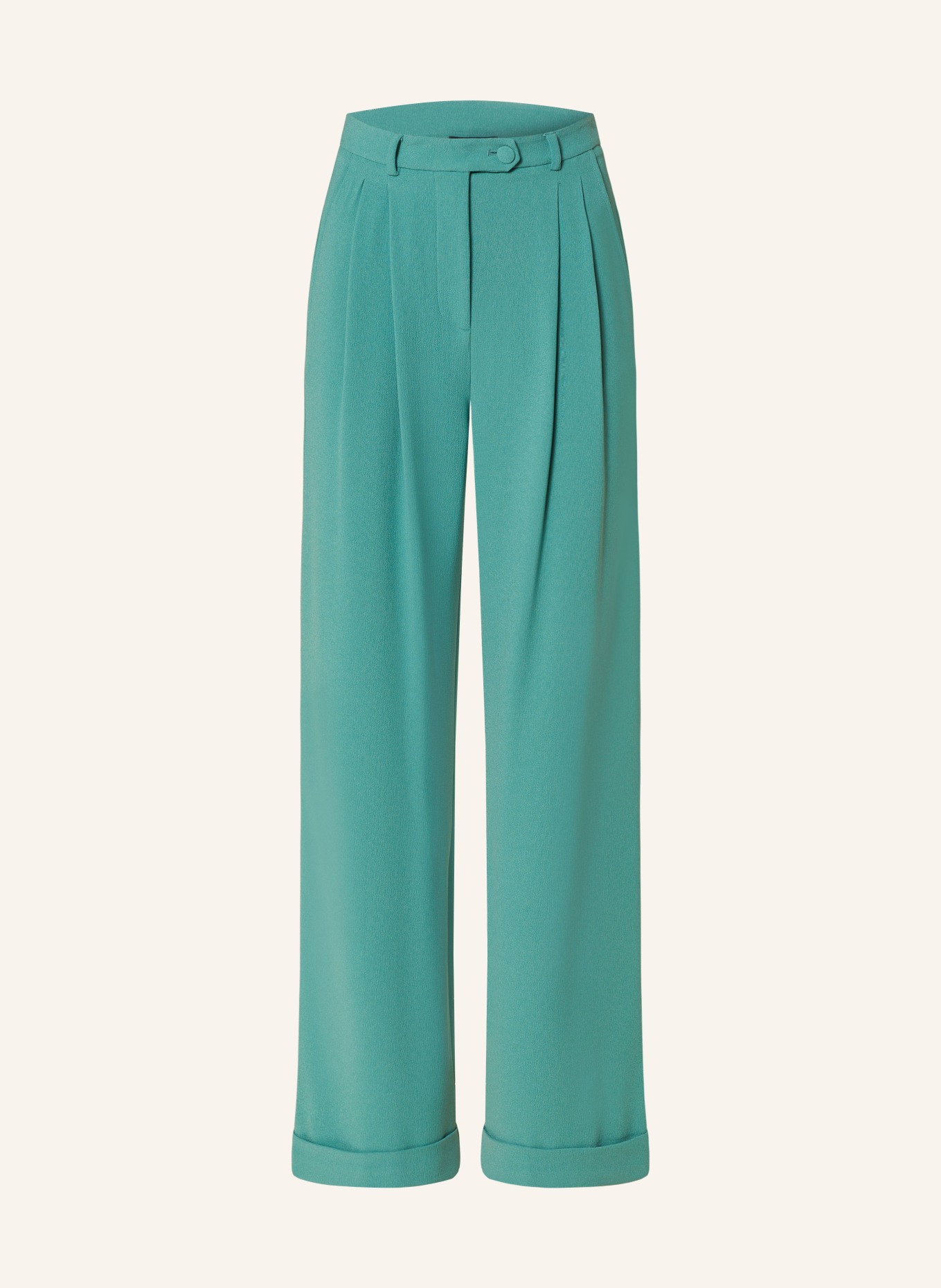 EMPORIO ARMANI Wide leg trousers, Color: GREEN (Image 1)