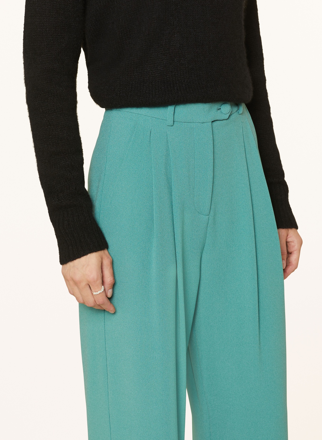 EMPORIO ARMANI Wide leg trousers, Color: GREEN (Image 5)