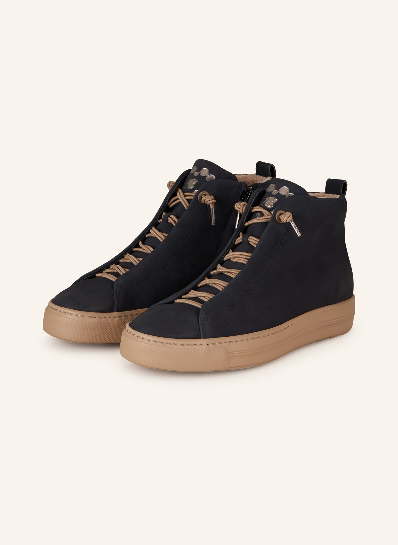 paul green Hightop-Sneaker: DUNKELBLAU / CAMEL
