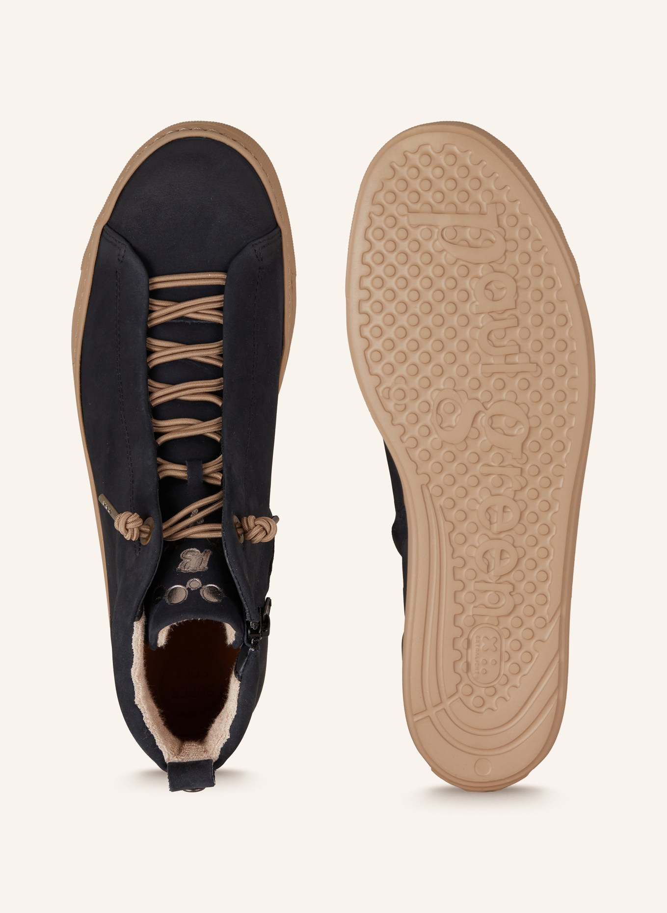 paul green Hightop-Sneaker: DUNKELBLAU / CAMEL