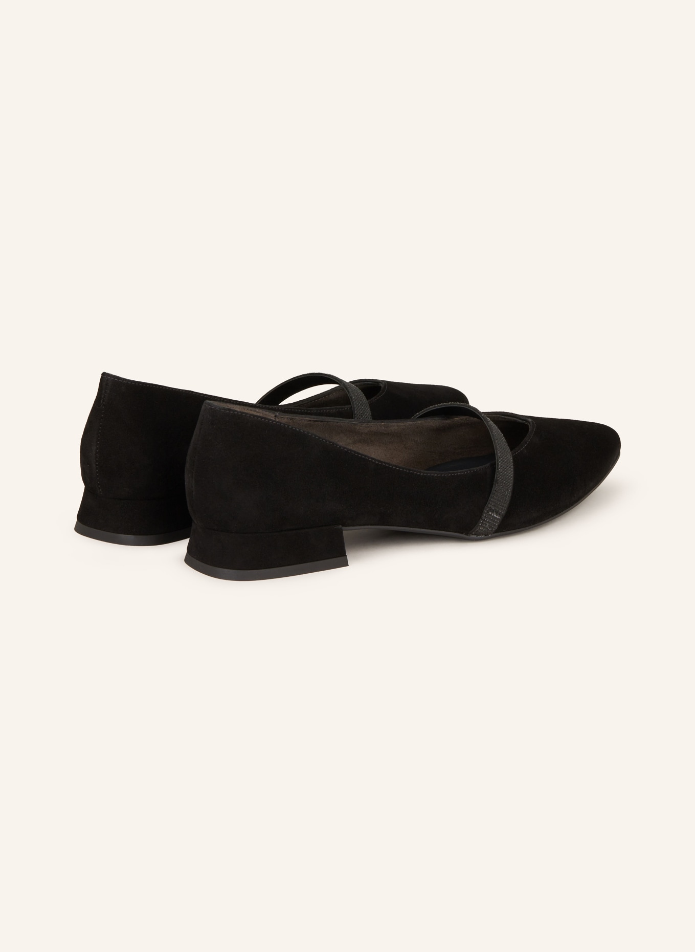 paul green Mary Jane ballets flats with decorative gems, Color: BLACK (Image 2)