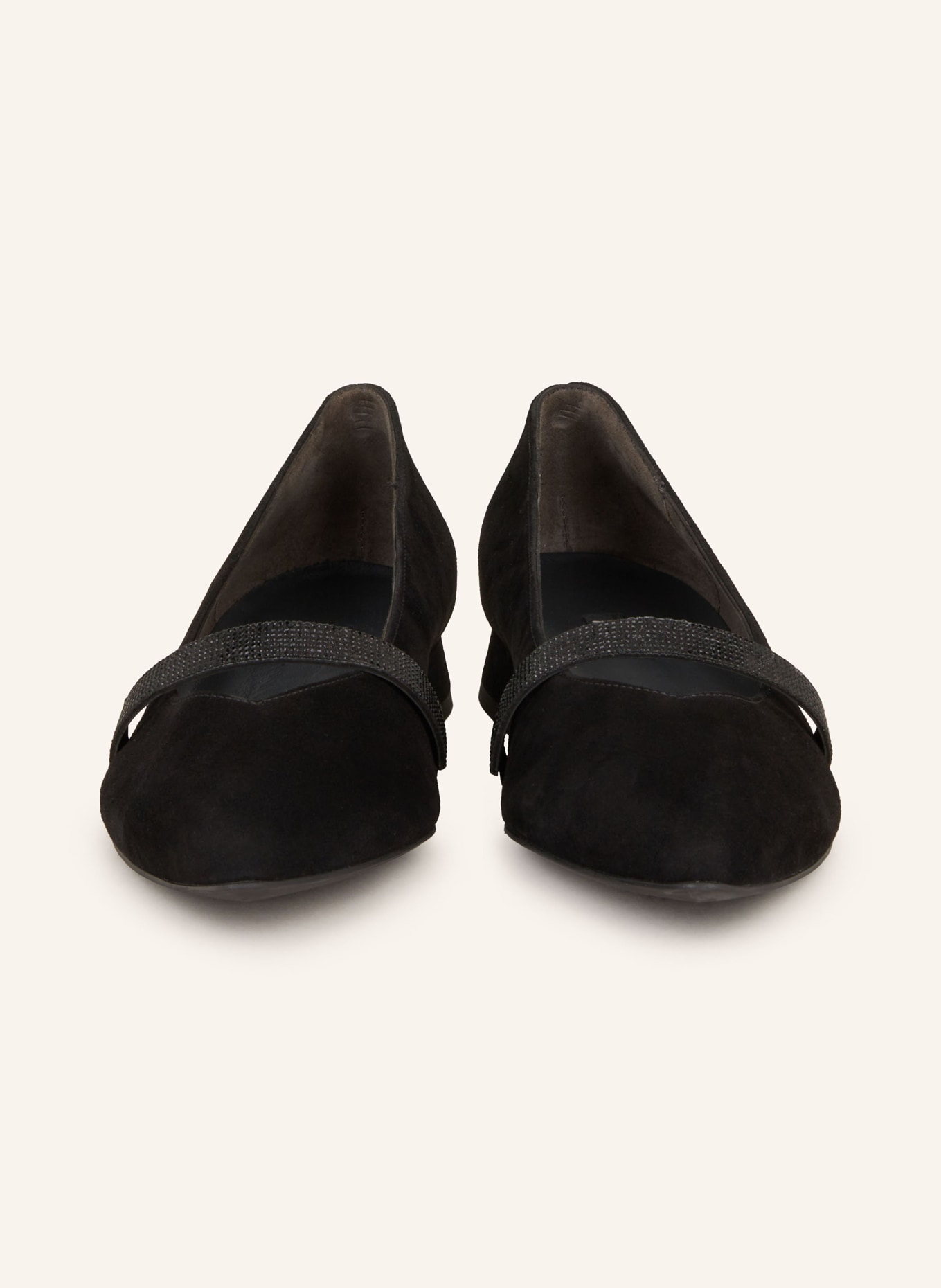 paul green Mary Jane ballets flats with decorative gems, Color: BLACK (Image 3)