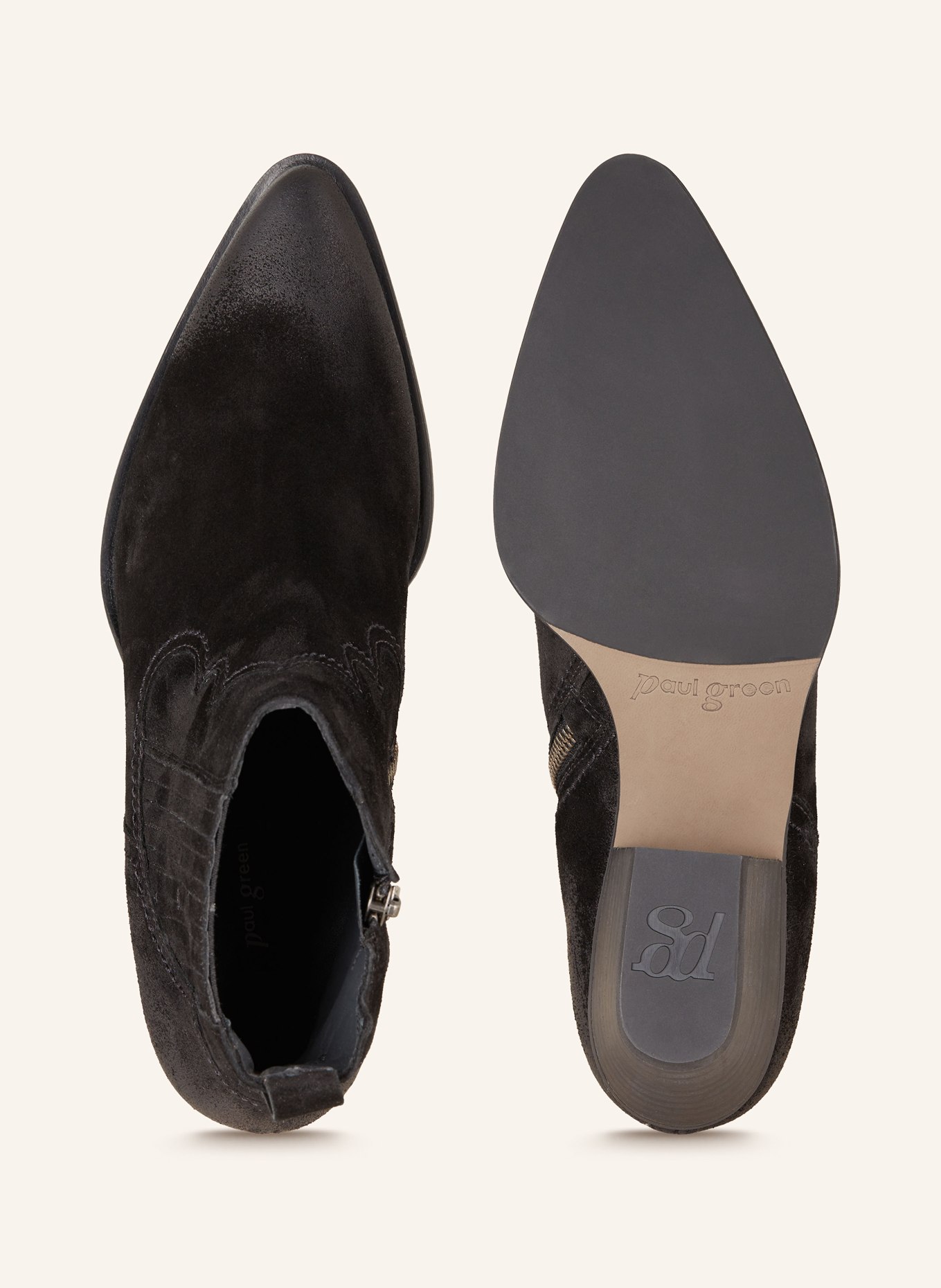 paul green Cowboy Boots: SCHWARZ