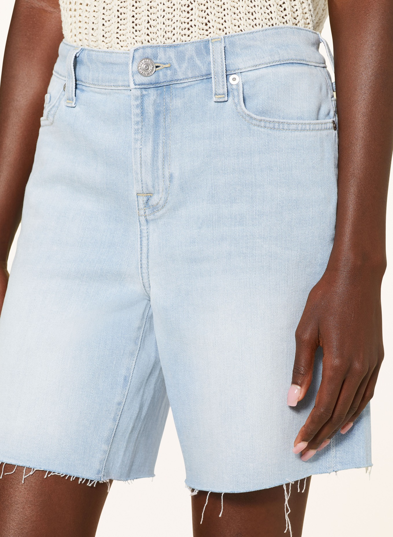 7 for all mankind Denim shorts, Color: LIGHT BLUE (Image 5)