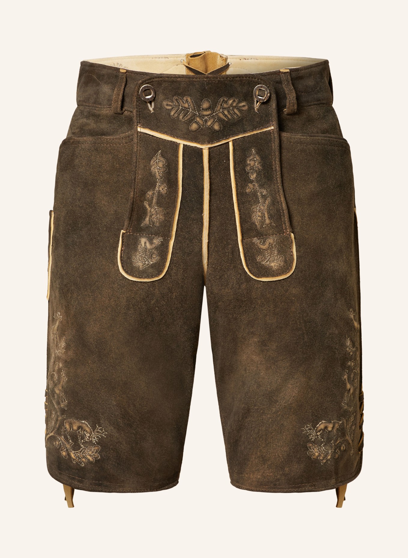 OSTARRICHI Trachten-Lederhose, Farbe: KHAKI (Bild 1)