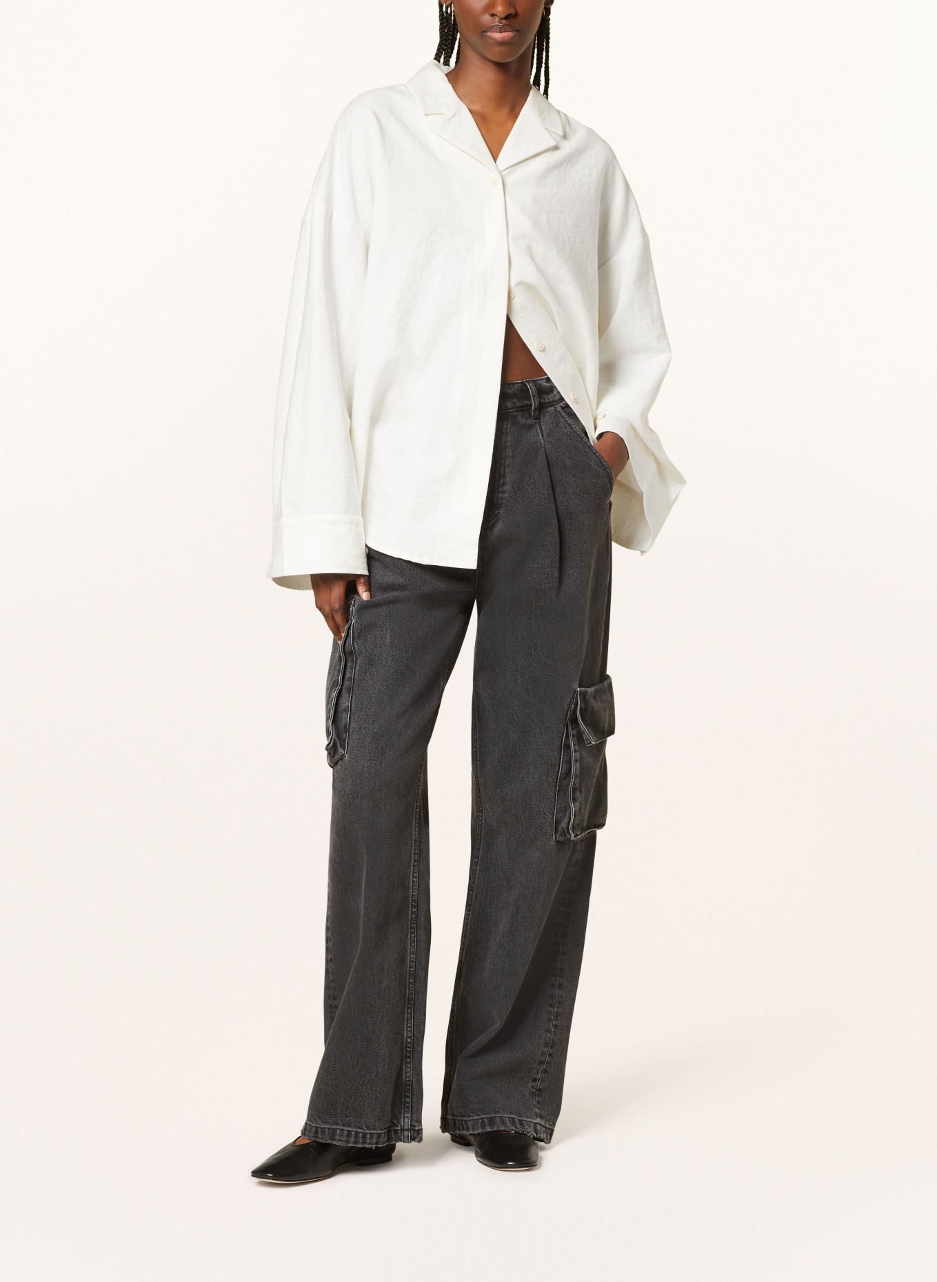 HOLZWEILER Oversized blouse CADI with linen, Color: WHITE (Image 2)