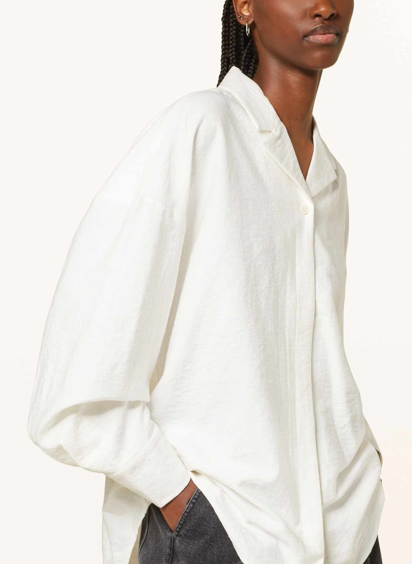 HOLZWEILER Oversized blouse CADI with linen, Color: WHITE (Image 4)