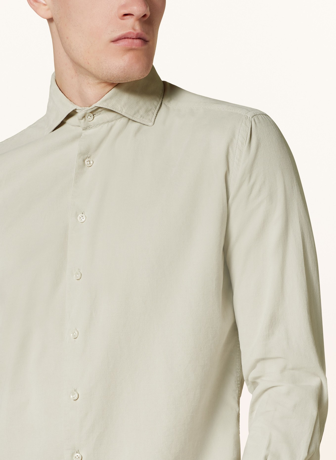 ARTIGIANO Cordhemd Classic Fit: BEIGE