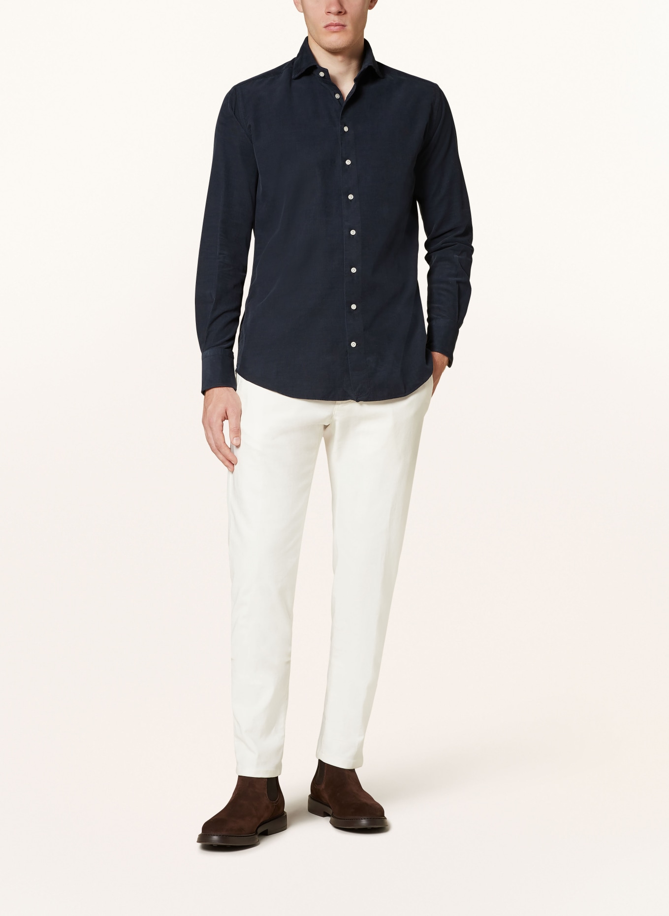 ARTIGIANO Cordhemd Classic Fit: DUNKELBLAU