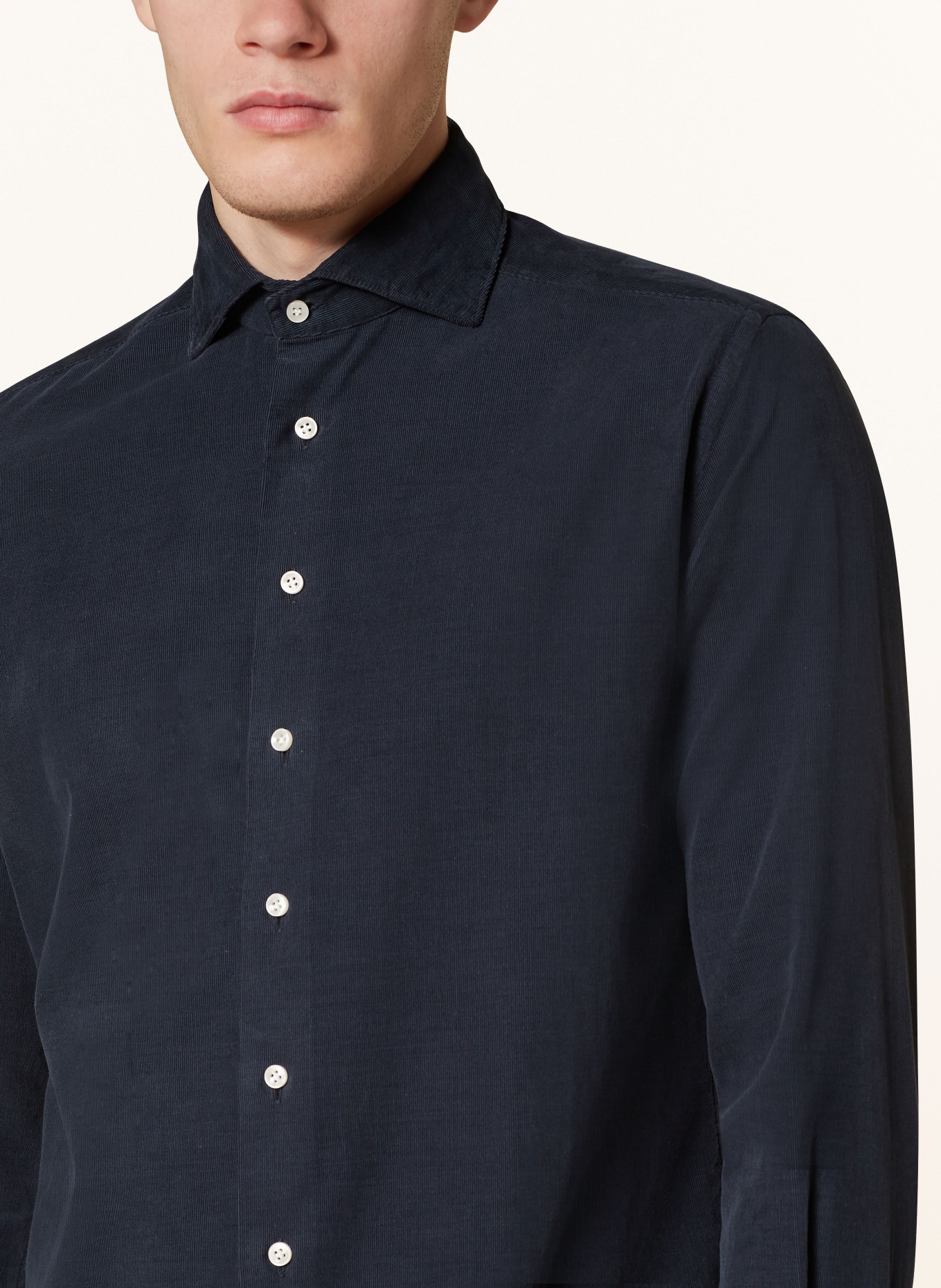 ARTIGIANO Cordhemd Classic Fit: DUNKELBLAU