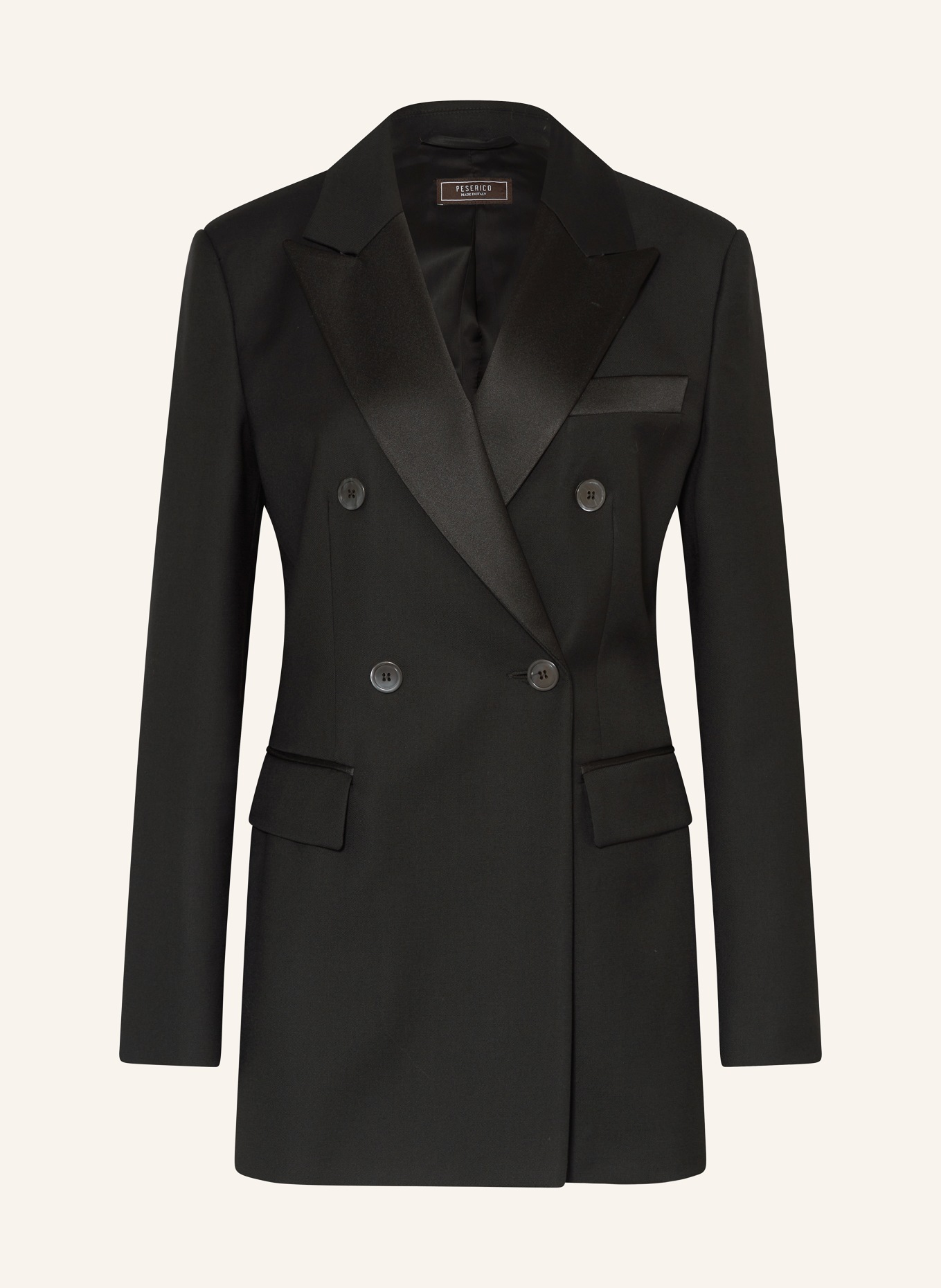 PESERICO Long blazer, Color: BLACK (Image 1)