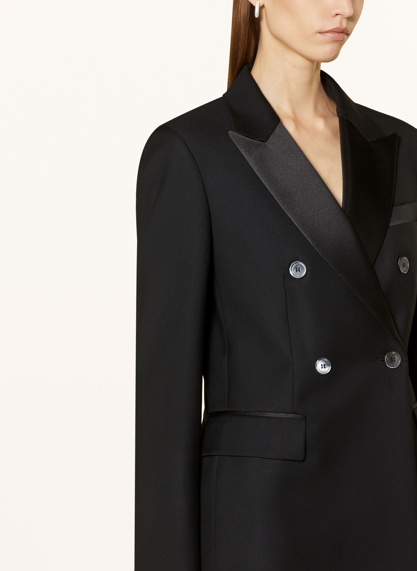 PESERICO Long blazer, Color: BLACK (Image 4)