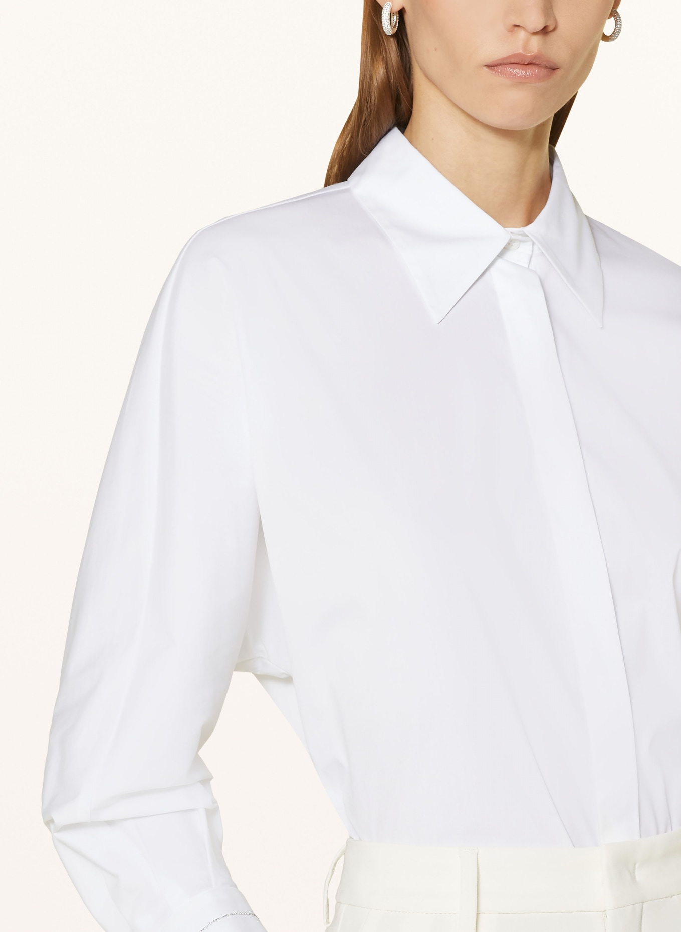 PESERICO Shirt blouse with decorative beads, Color: WHITE (Image 4)