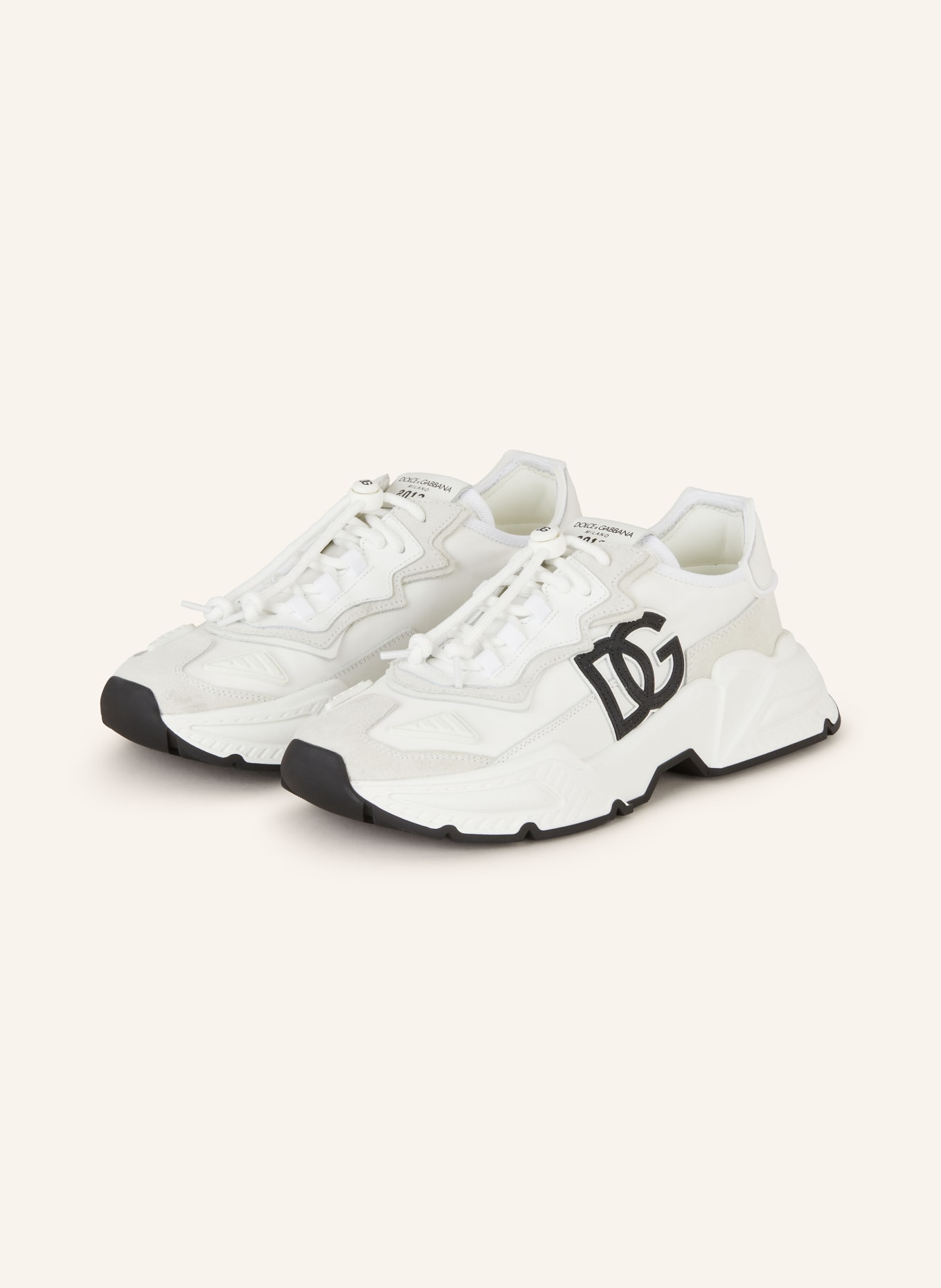 DOLCE & GABBANA Sneakersy BASSA: BÍLÁ/ ČERNÁ