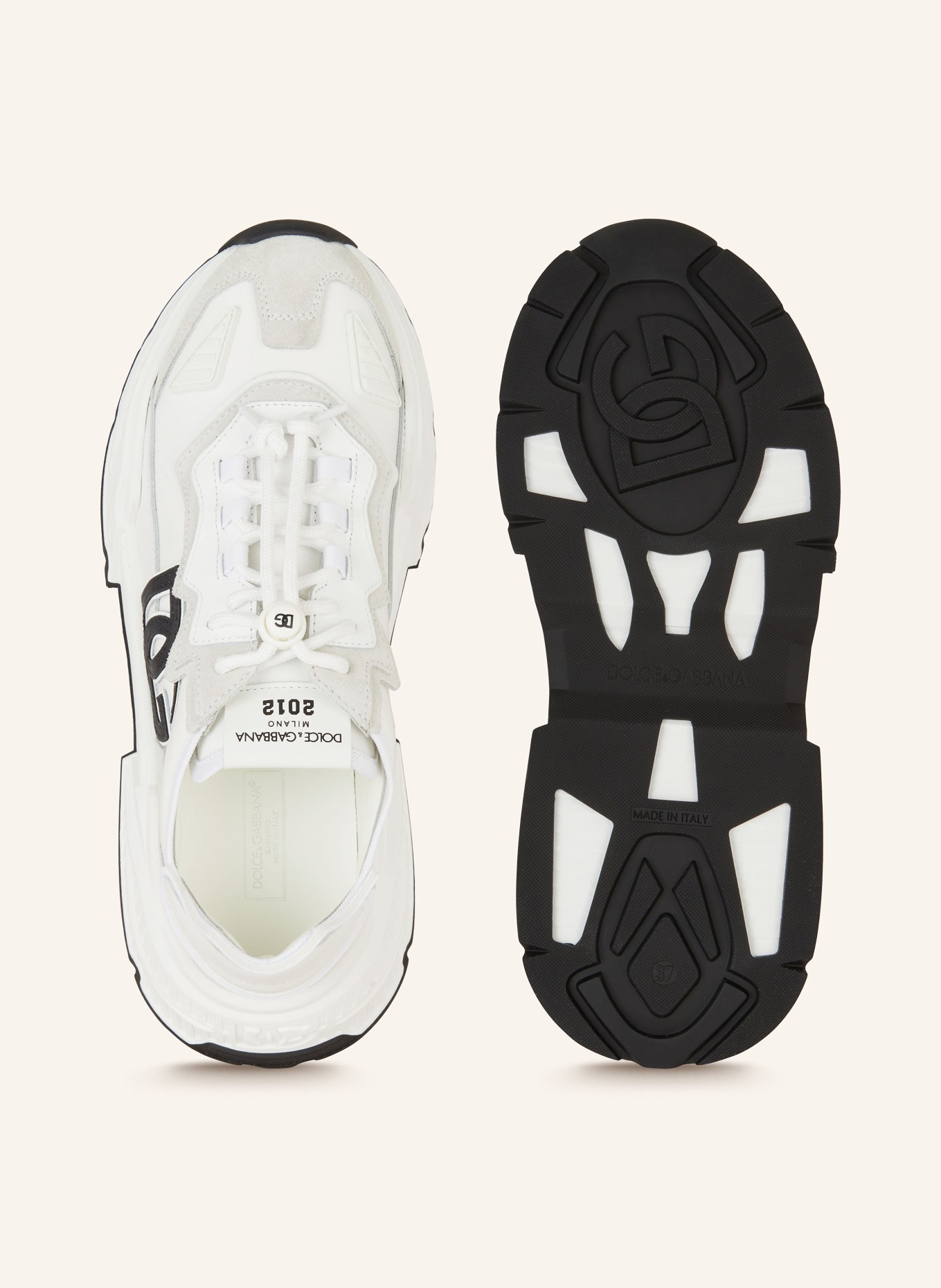 DOLCE & GABBANA Sneakersy BASSA: BÍLÁ/ ČERNÁ
