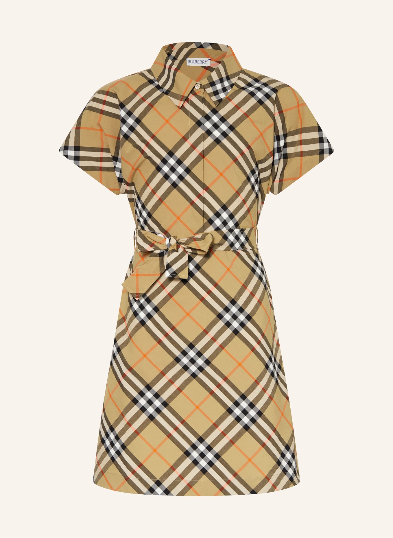 BURBERRY Sukienka koszulowa: BEŻOWY/ CZARNY/ CZERWONY