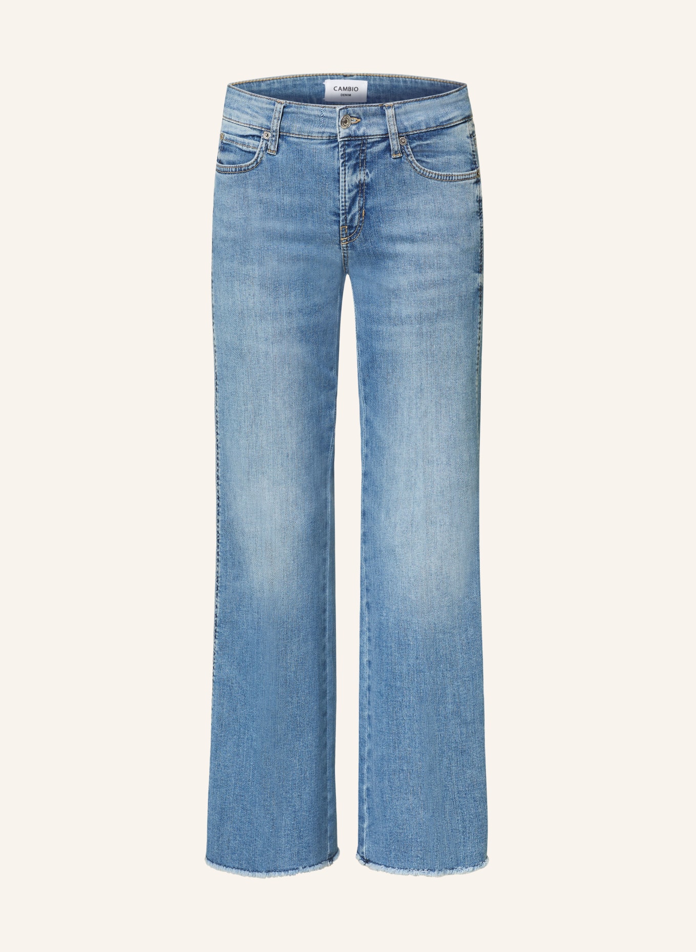 CAMBIO Bootcut jeans FRANCESCA, Color:  5291 mid used fringed mittelblau (Image 1)