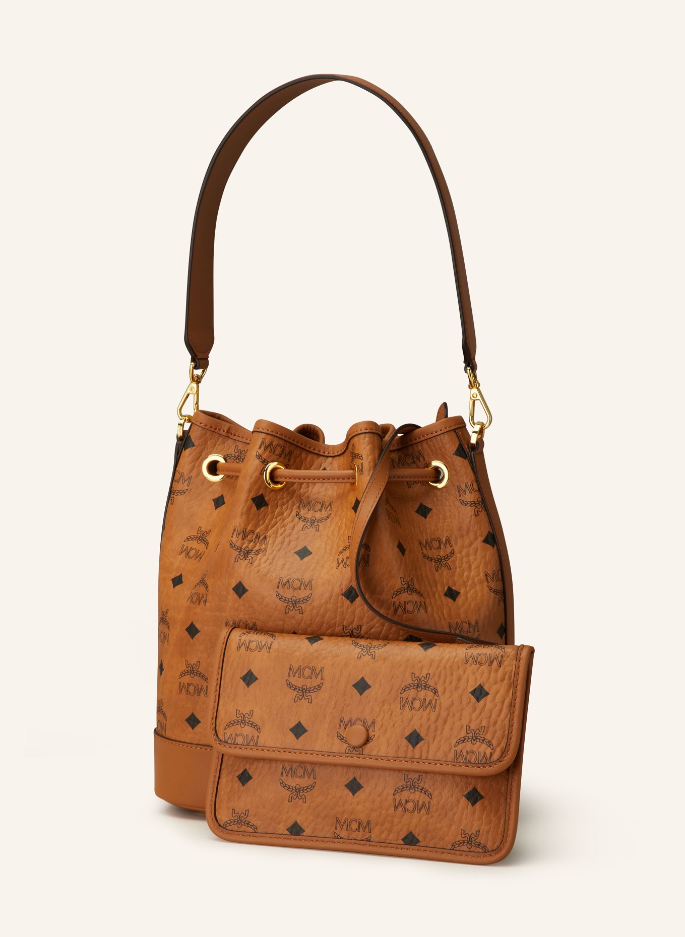 MCM Beuteltasche DESSAU VI mit Pouch: CO COGNAC