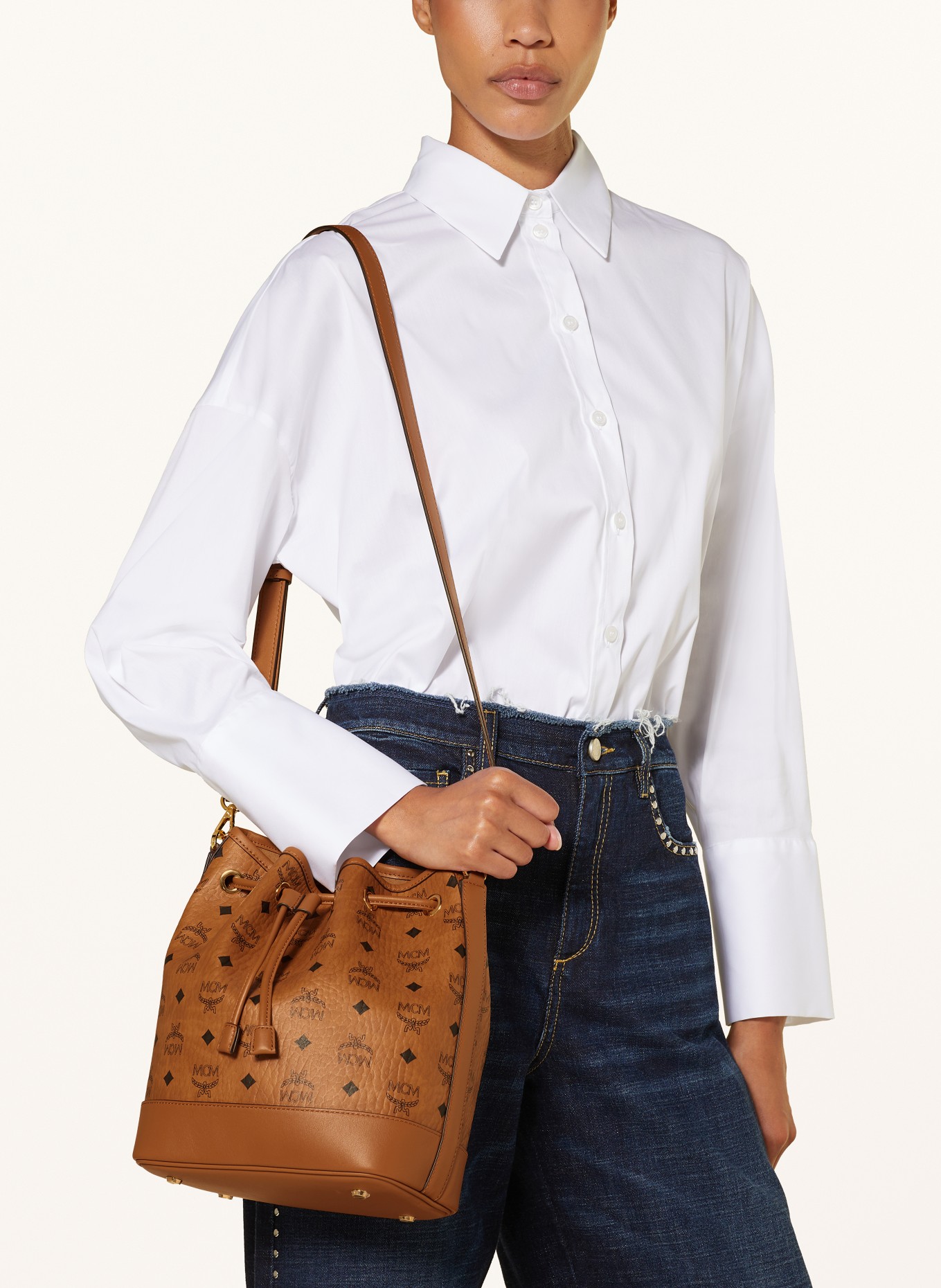 MCM Beuteltasche DESSAU VI mit Pouch: CO COGNAC
