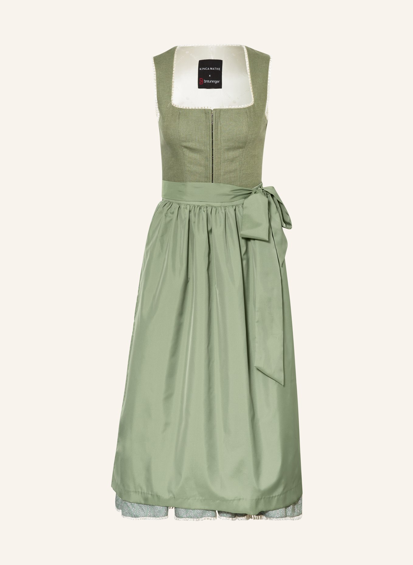KINGA MATHE Dirndl CONNY aus Leinen: OLIV