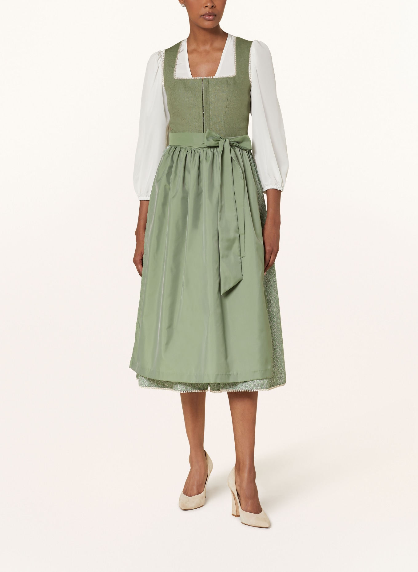 KINGA MATHE Dirndl CONNY aus Leinen: OLIV