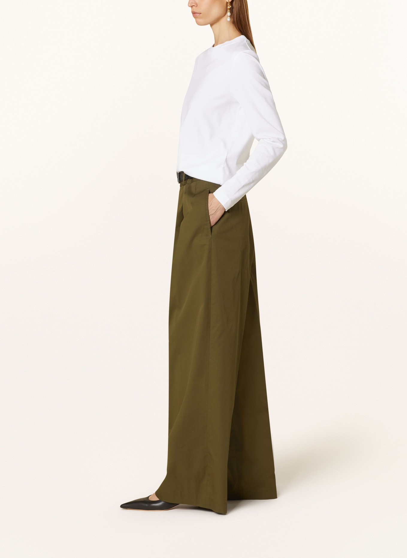 FRAME Wide leg trousers, Color: KHAKI (Image 4)