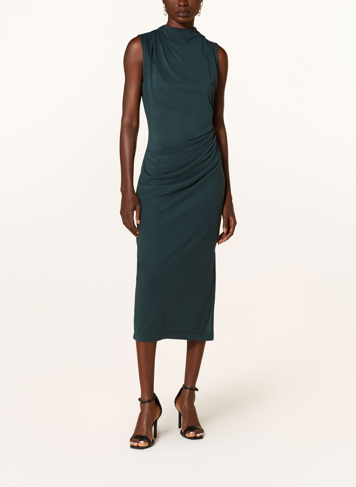REISS Jersey dress BEAUX-DRAPE, Color: DARK GREEN (Image 2)