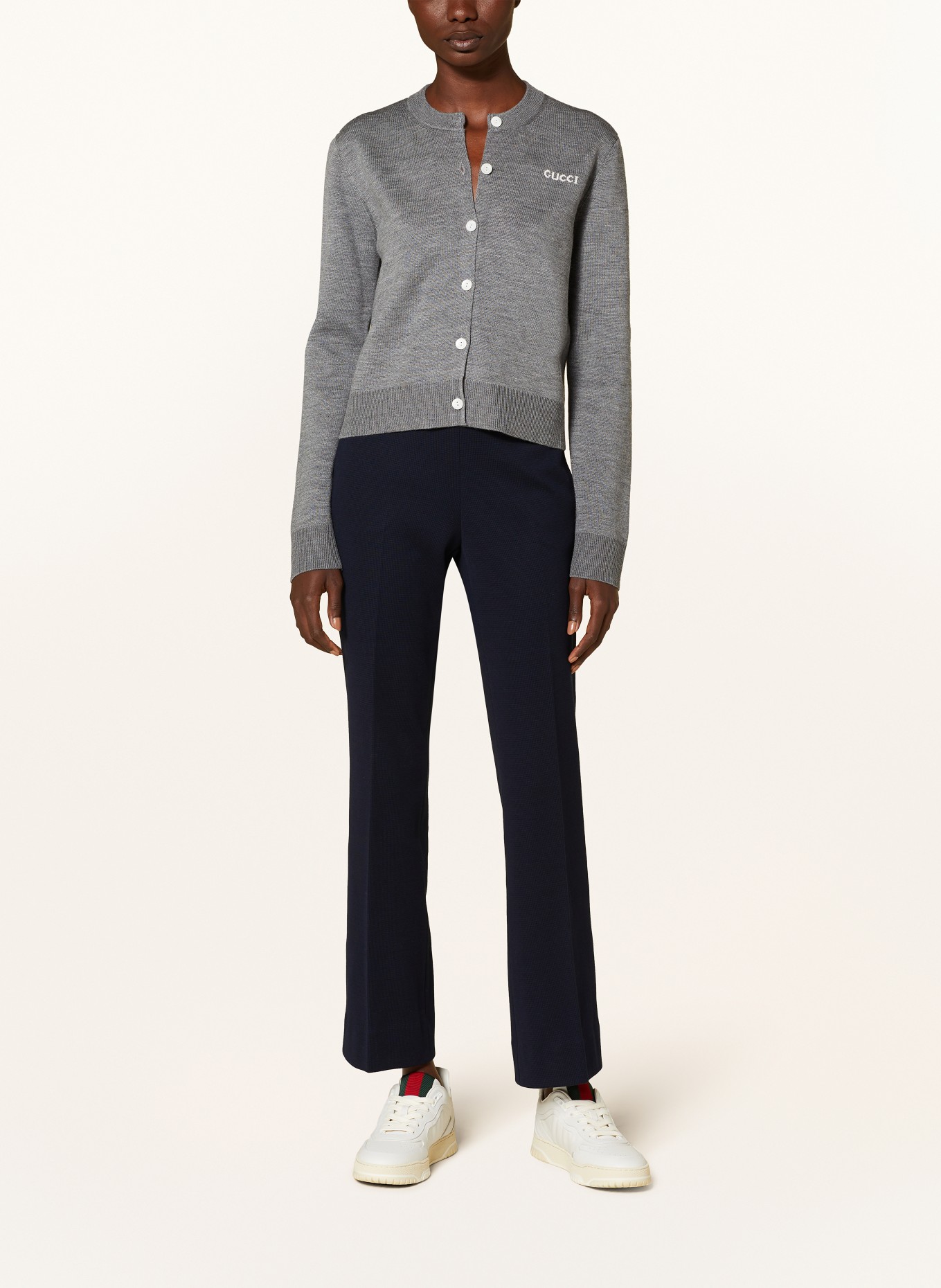 gucci PadlockGG Cardigan, Color: 1209 GREY MELANGE/IVORY (Image 2)