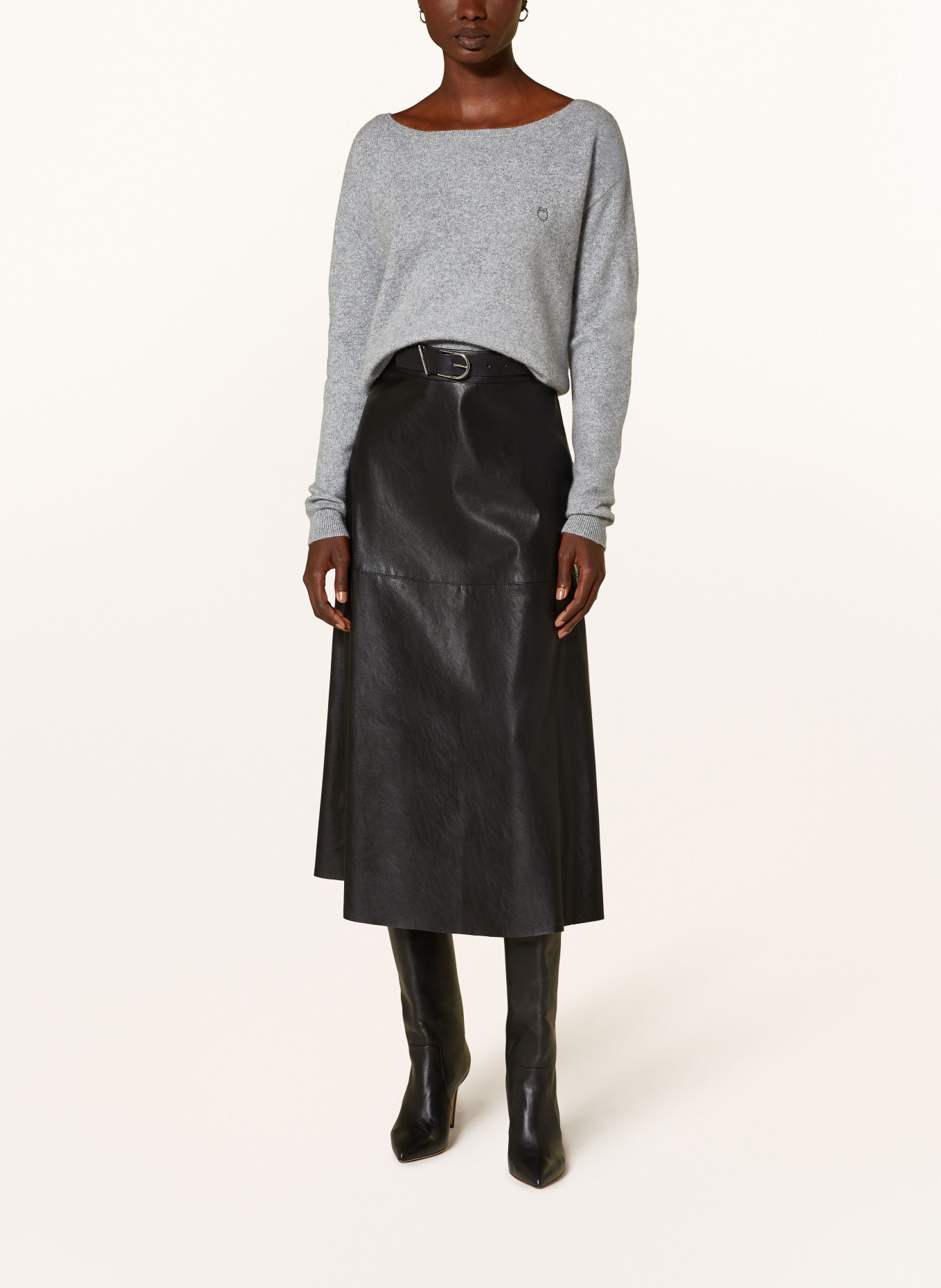 PINKO Skirt in leather look, Color: BLACK (Image 2)