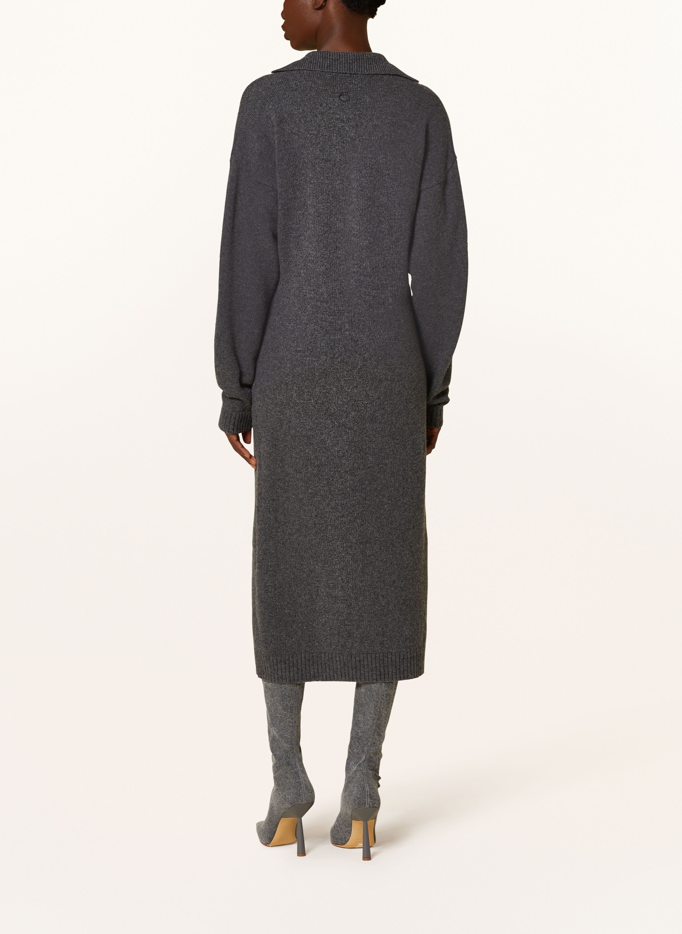 PINKO Strickkleid VELLUTATO aus Merinowolle: DUNKELGRAU