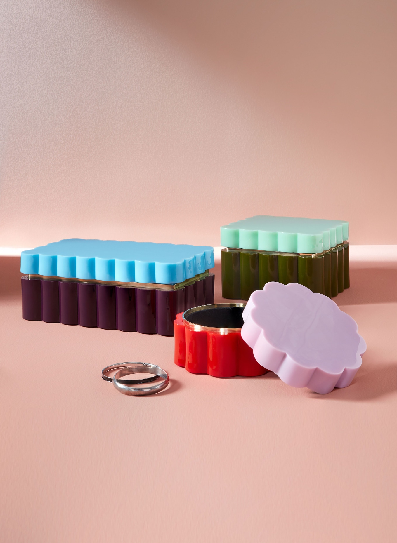 JONATHAN ADLER Aufbewahrungsbox FLEUR SMALL: ROSA / ROT