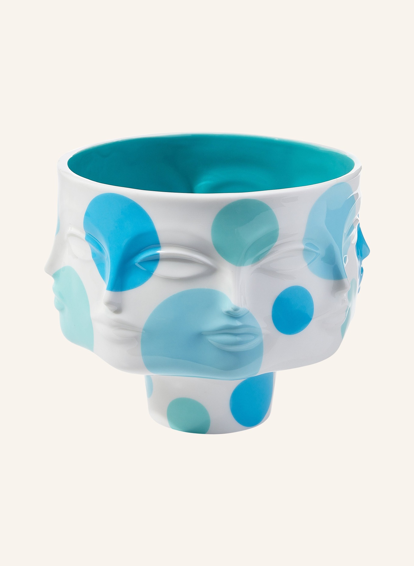 JONATHAN ADLER Schale L'POP DORA MAAR: WEISS / BLAU / TÜRKIS