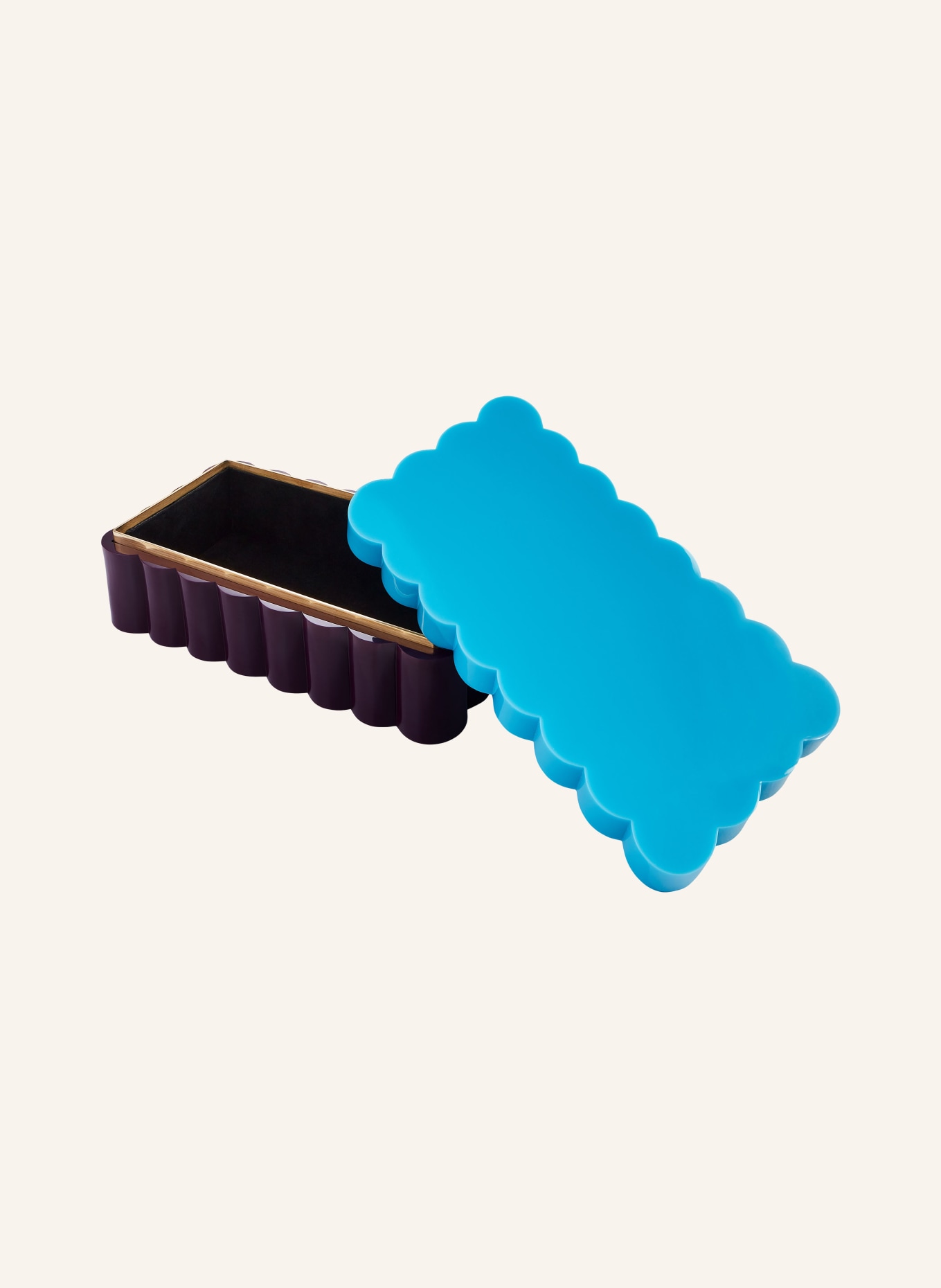 JONATHAN ADLER Aufbewahrungsbox FLEUR SMALL: HELLBLAU / DUNKELLILA