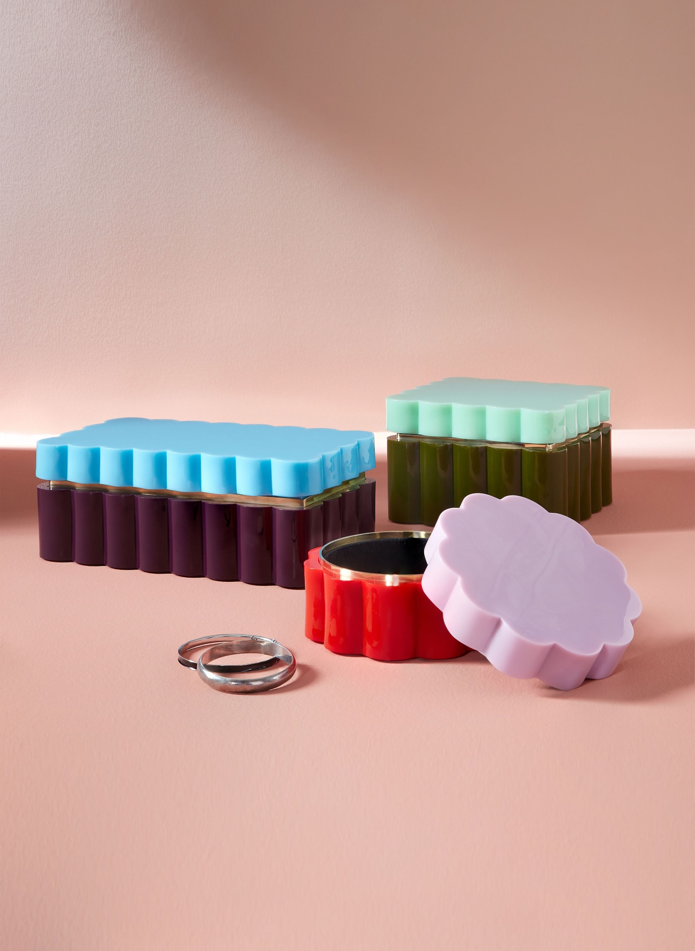 JONATHAN ADLER Aufbewahrungsbox FLEUR SMALL: HELLBLAU / DUNKELLILA