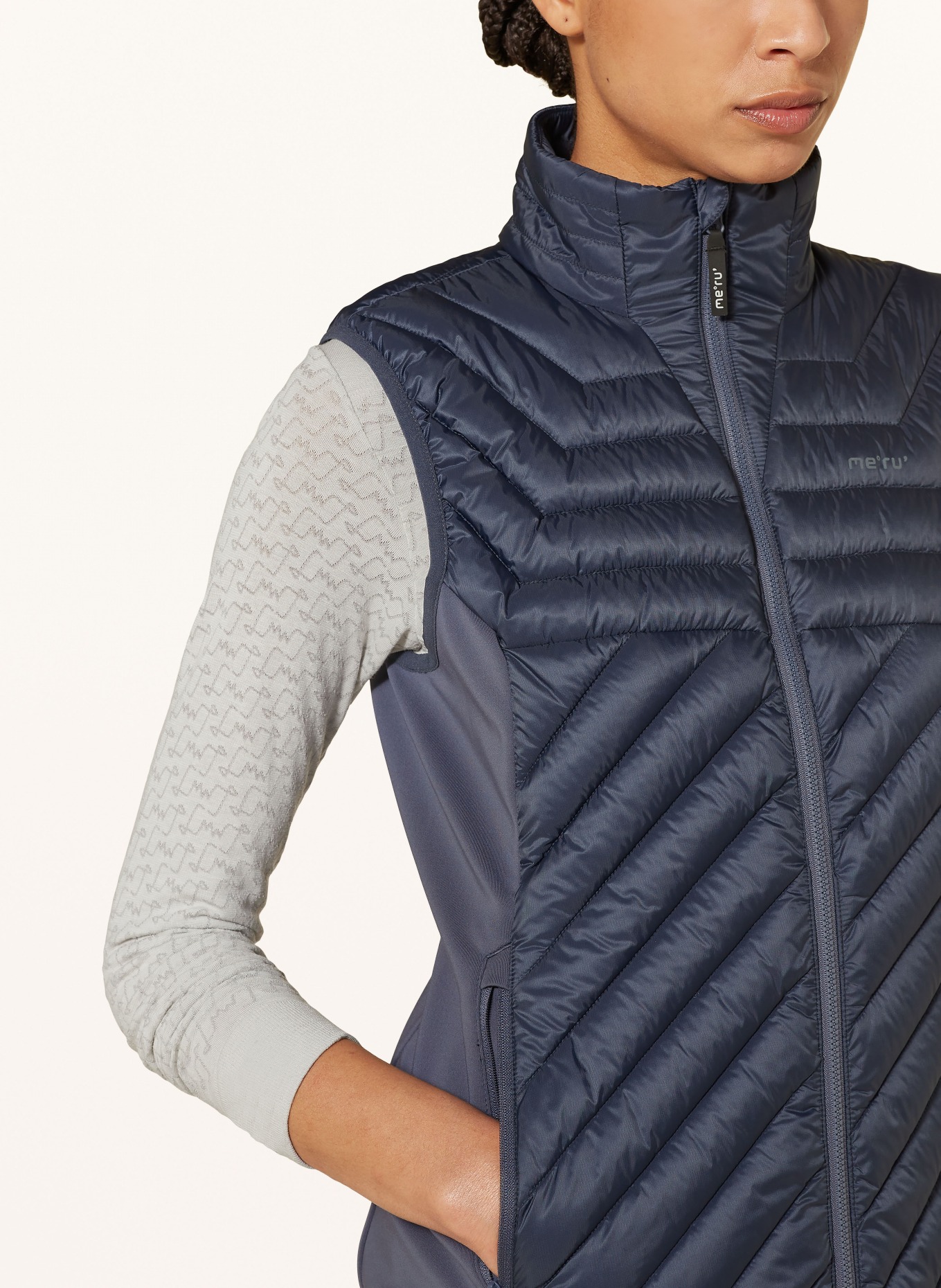 me°ru' Hybrid quilted vest HUDDERSFIELD: DARK BLUE