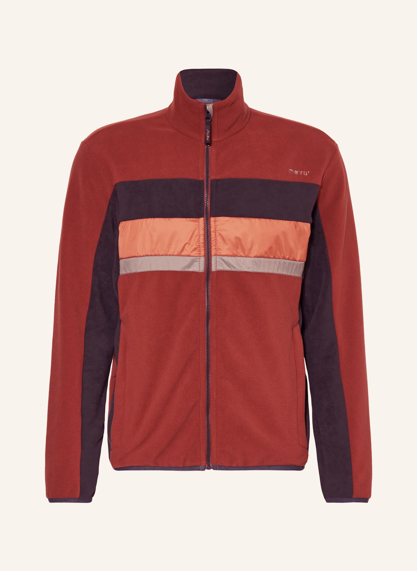 me ru Fleece jacket HEREFORD in dark red dark orange dark blue