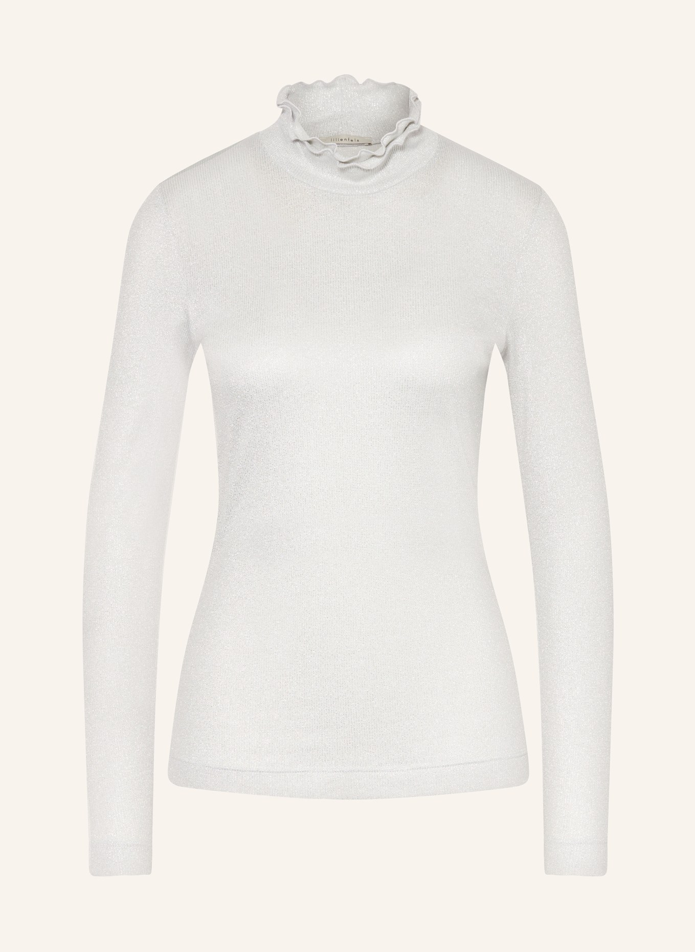lilienfels Long sleeve shirt with glitter thread, Color: SILVER (Image 1)