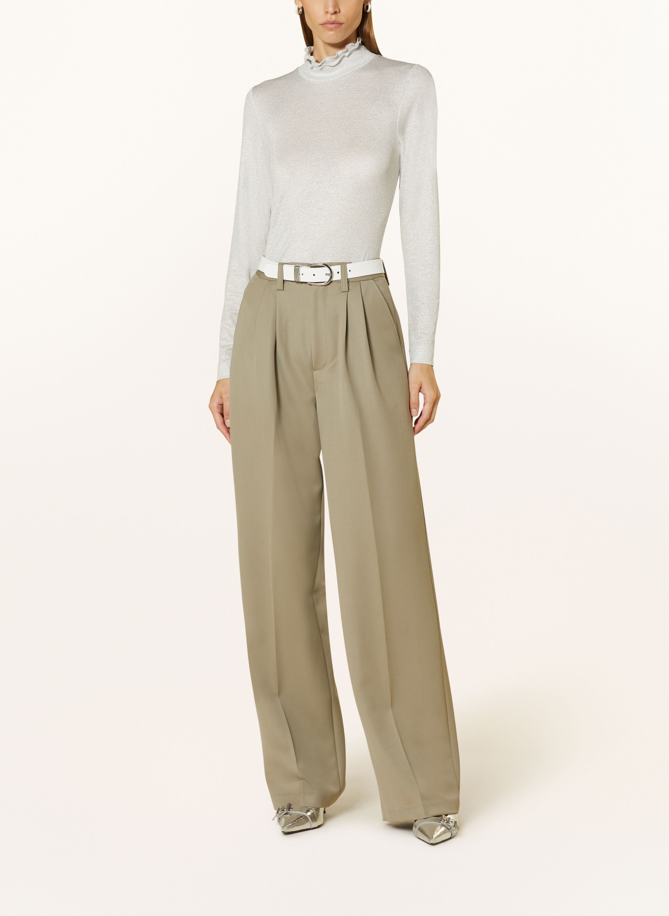 lilienfels Long sleeve shirt with glitter thread, Color: SILVER (Image 2)