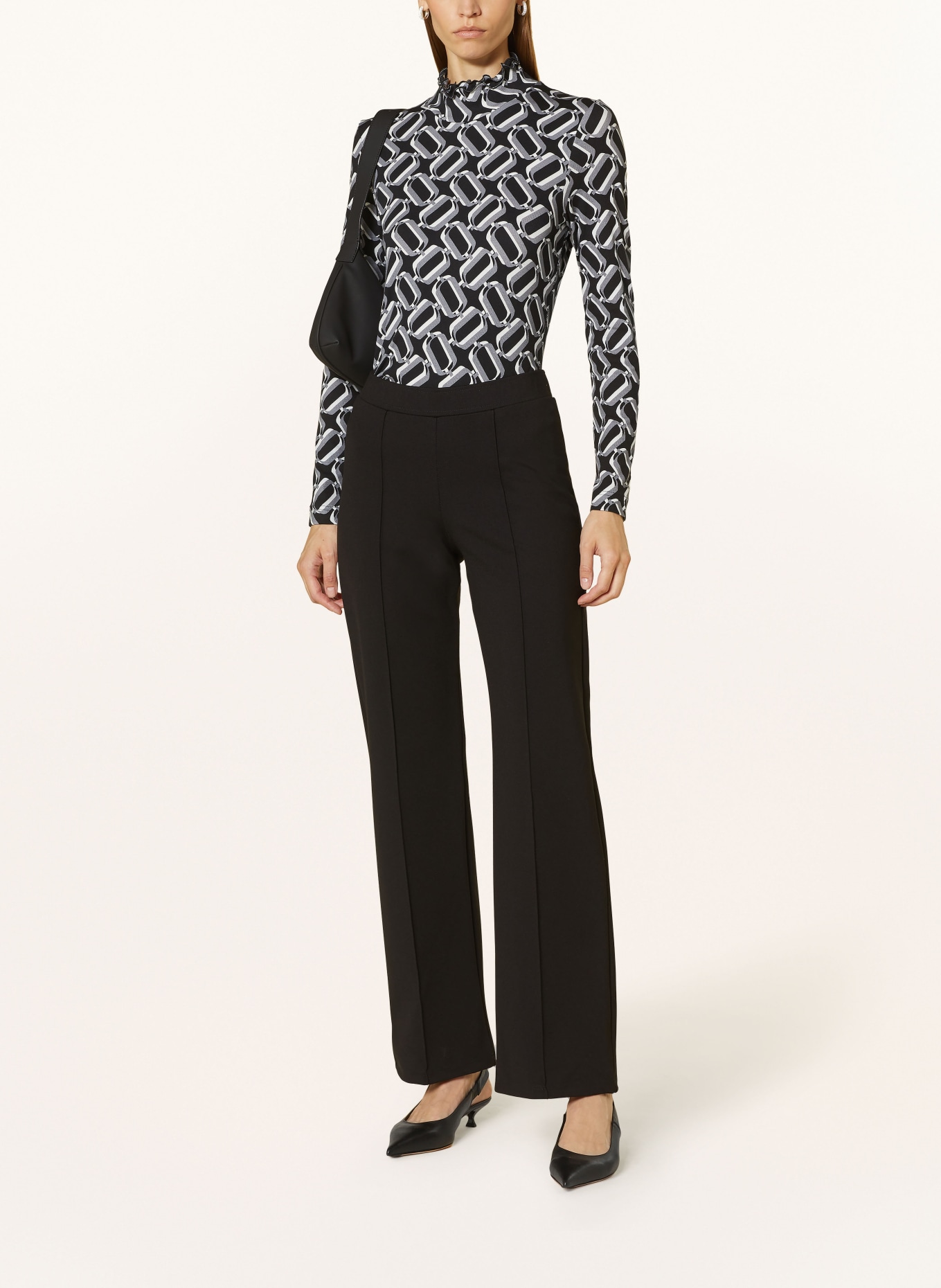 lilienfels Long sleeve shirt with ruffles, Color: BLACK/ GRAY/ WHITE (Image 2)
