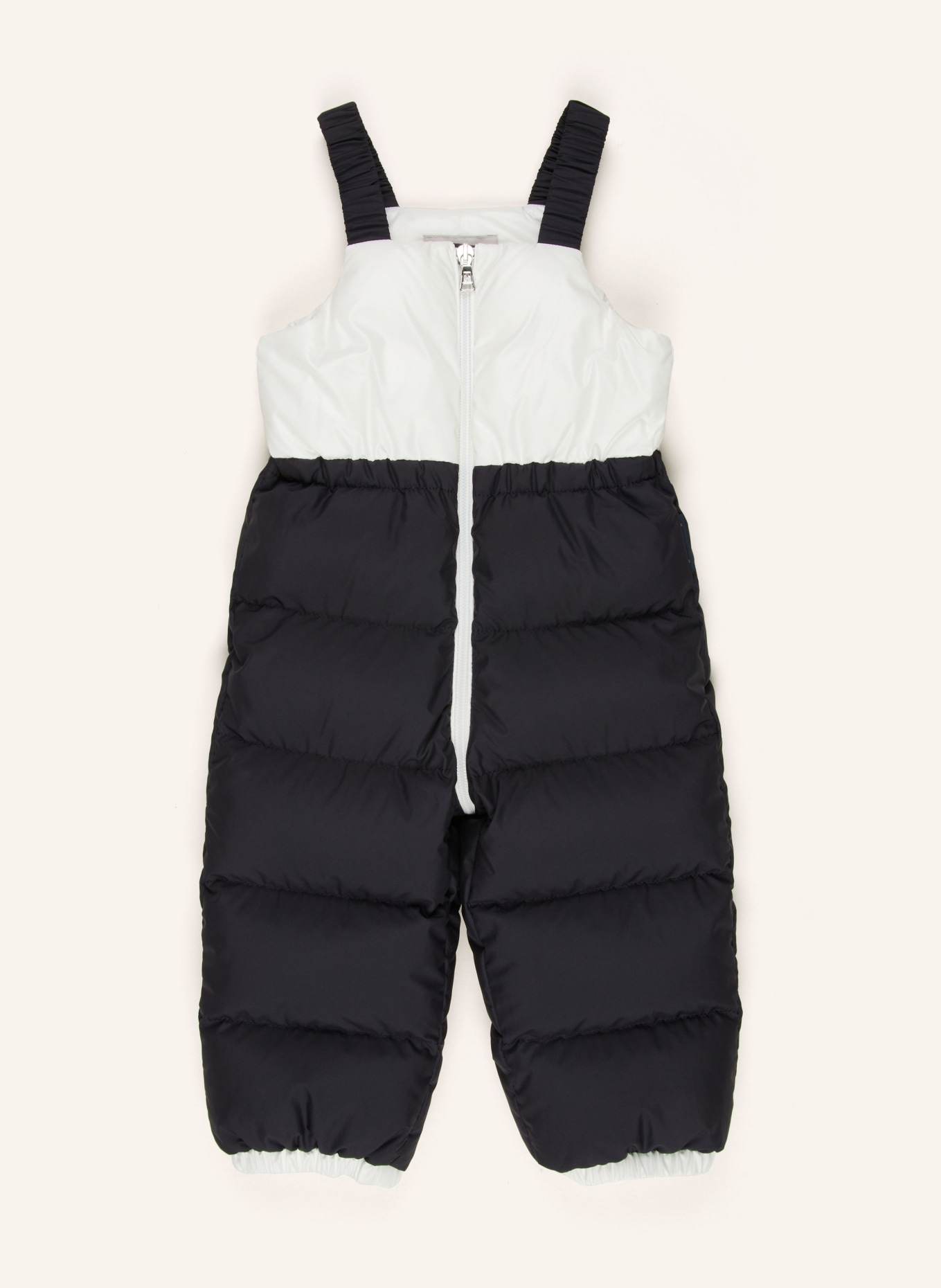 MONCLER enfant Set: Daunenjacke und Overall: DUNKELBLAU / WEISS