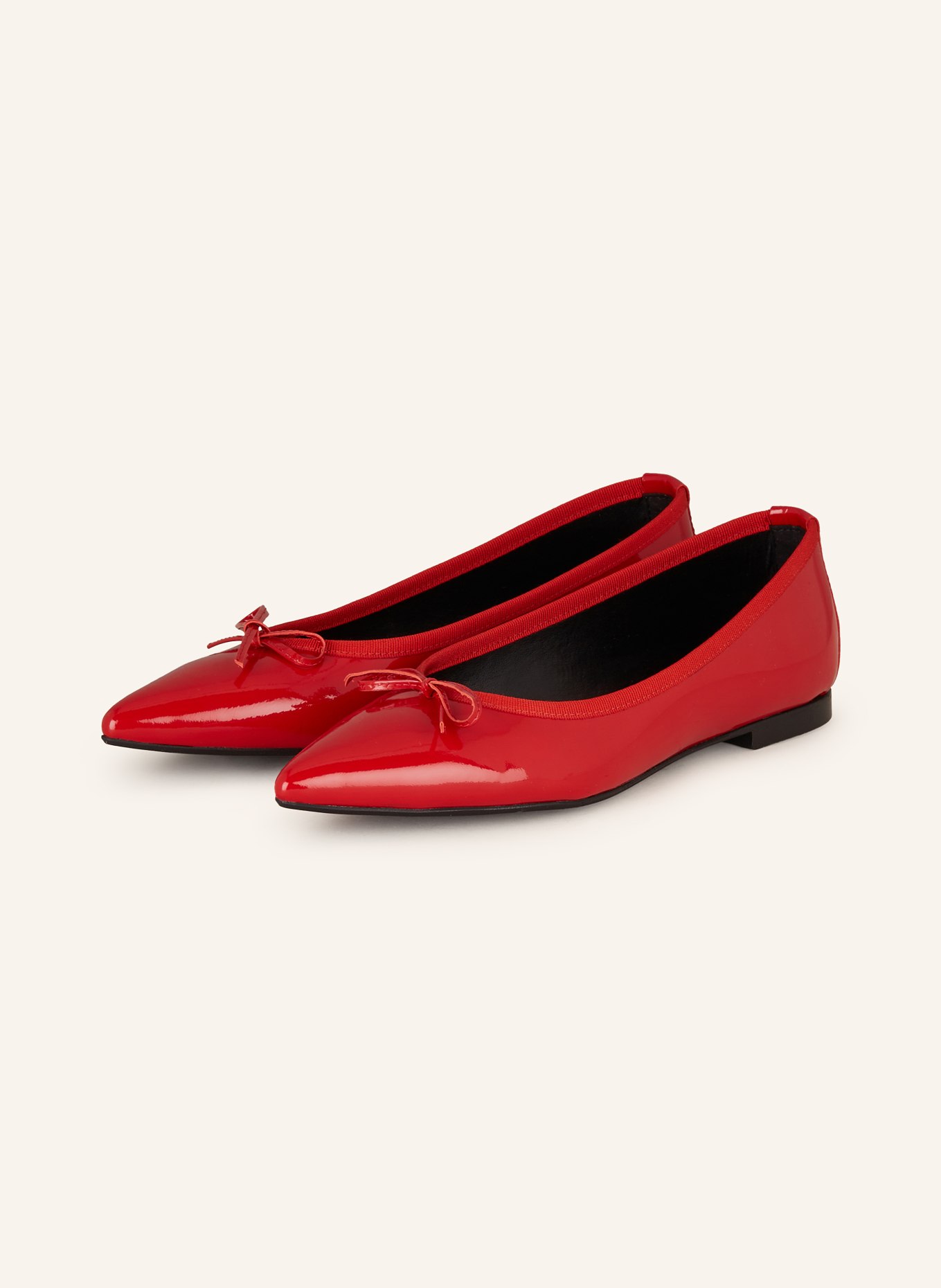 darling harbour Patent ballet flats, Color: RED (Image 1)