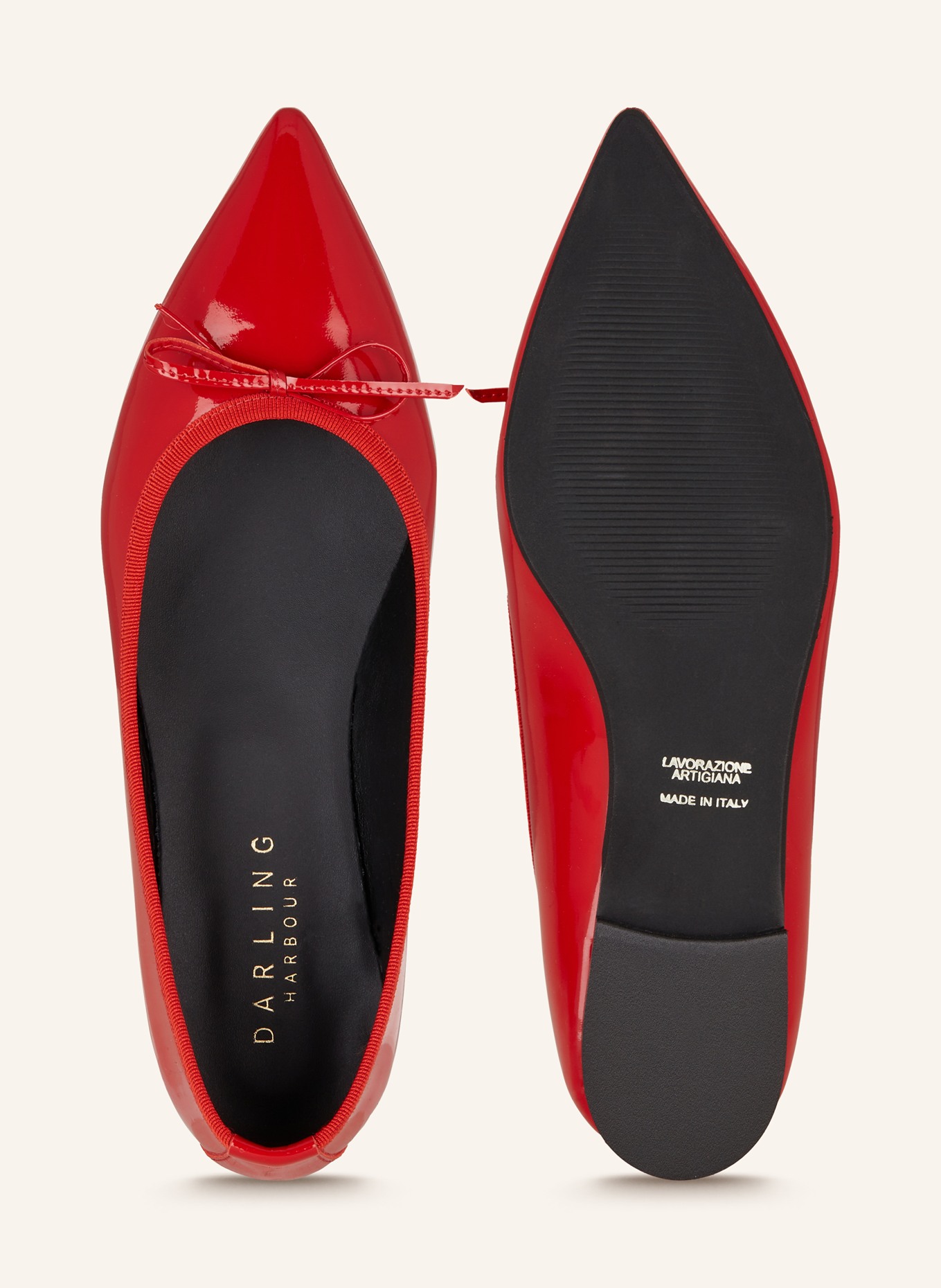 darling harbour Patent ballet flats, Color: RED (Image 5)