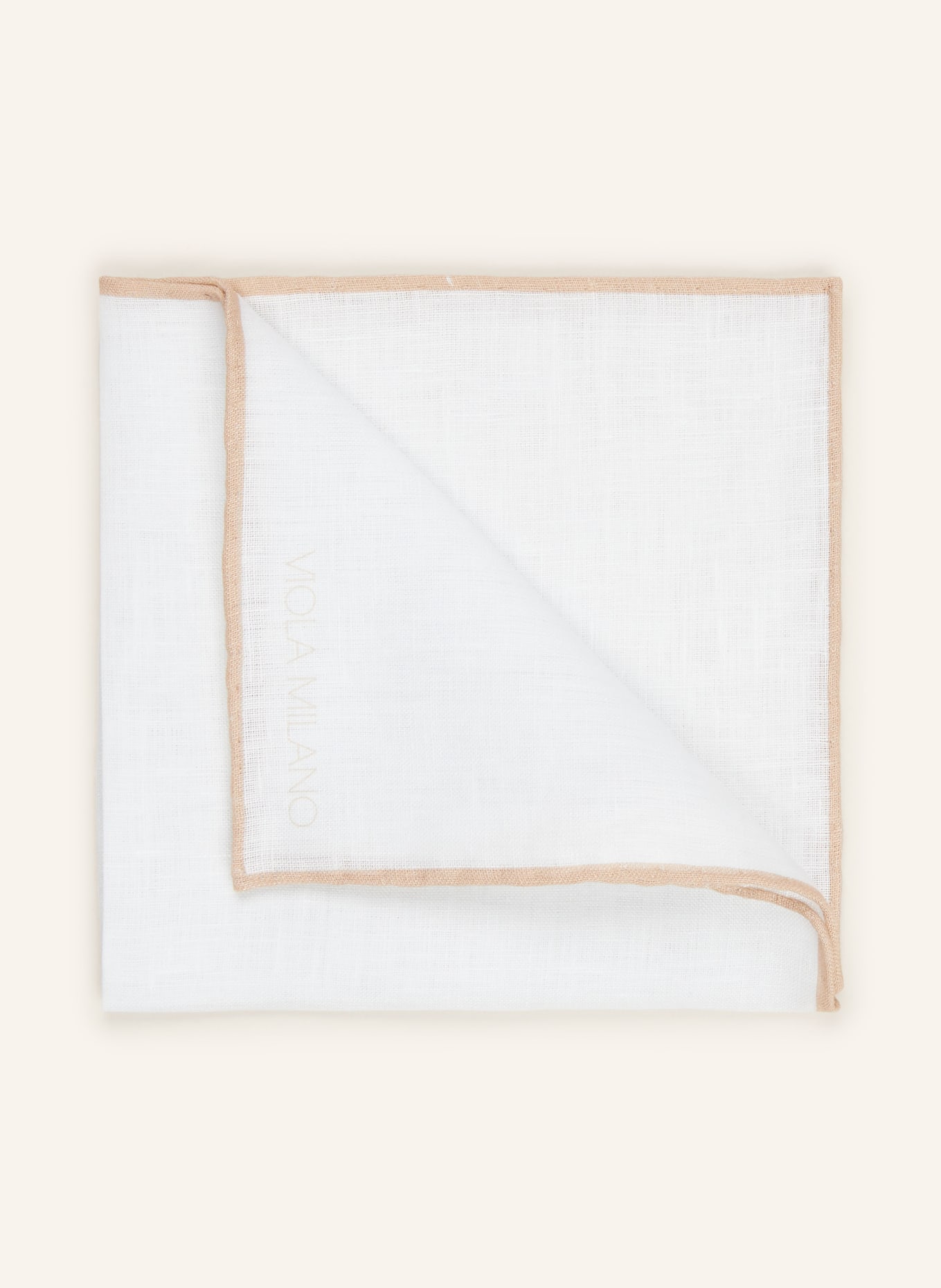 VIOLA MILANO Pocket square in linen: WHITE