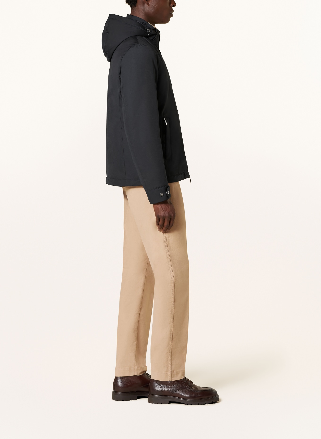 MOORER Down jacket ALBINI with removable hood: DARK BLUE